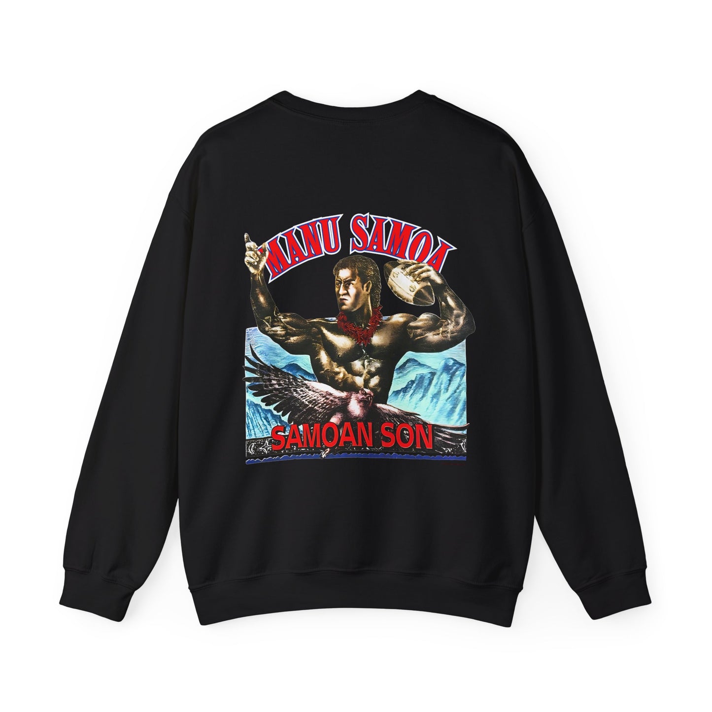 Samoan Strength Manu Samoa Samoan Son Vintage 90s Design New Print Unisex Heavy Blend™ Crewneck Sweatshirt
