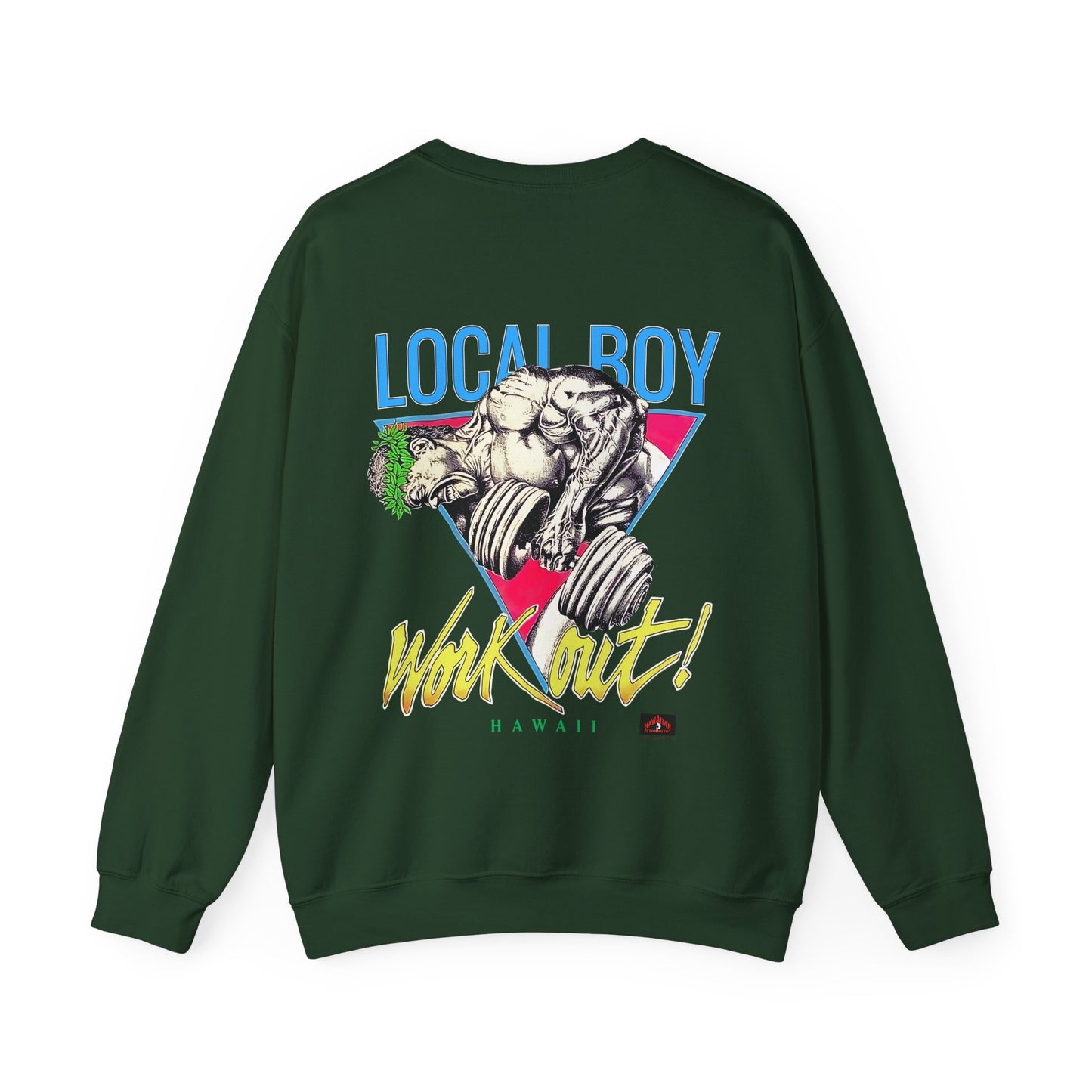 Hawaiian Strength Local Boy Work Out Hawaii Vintage 90s Design New Print Unisex Heavy Blend™ Crewneck Sweatshirt