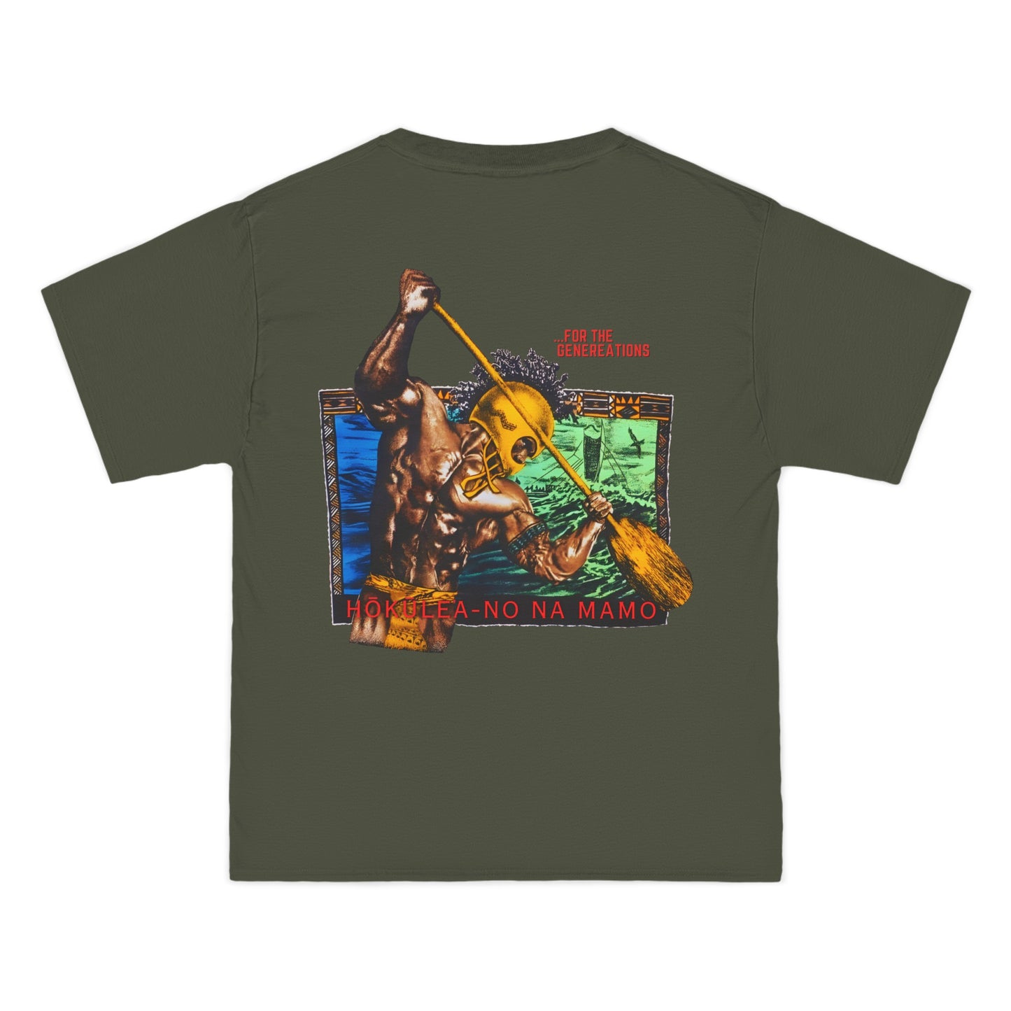 Hawaiian Strength For The Generations Hokulea-no Na Mamo Vintage Design 90s New Print Beefy-T® Short-Sleeve T-Shirt