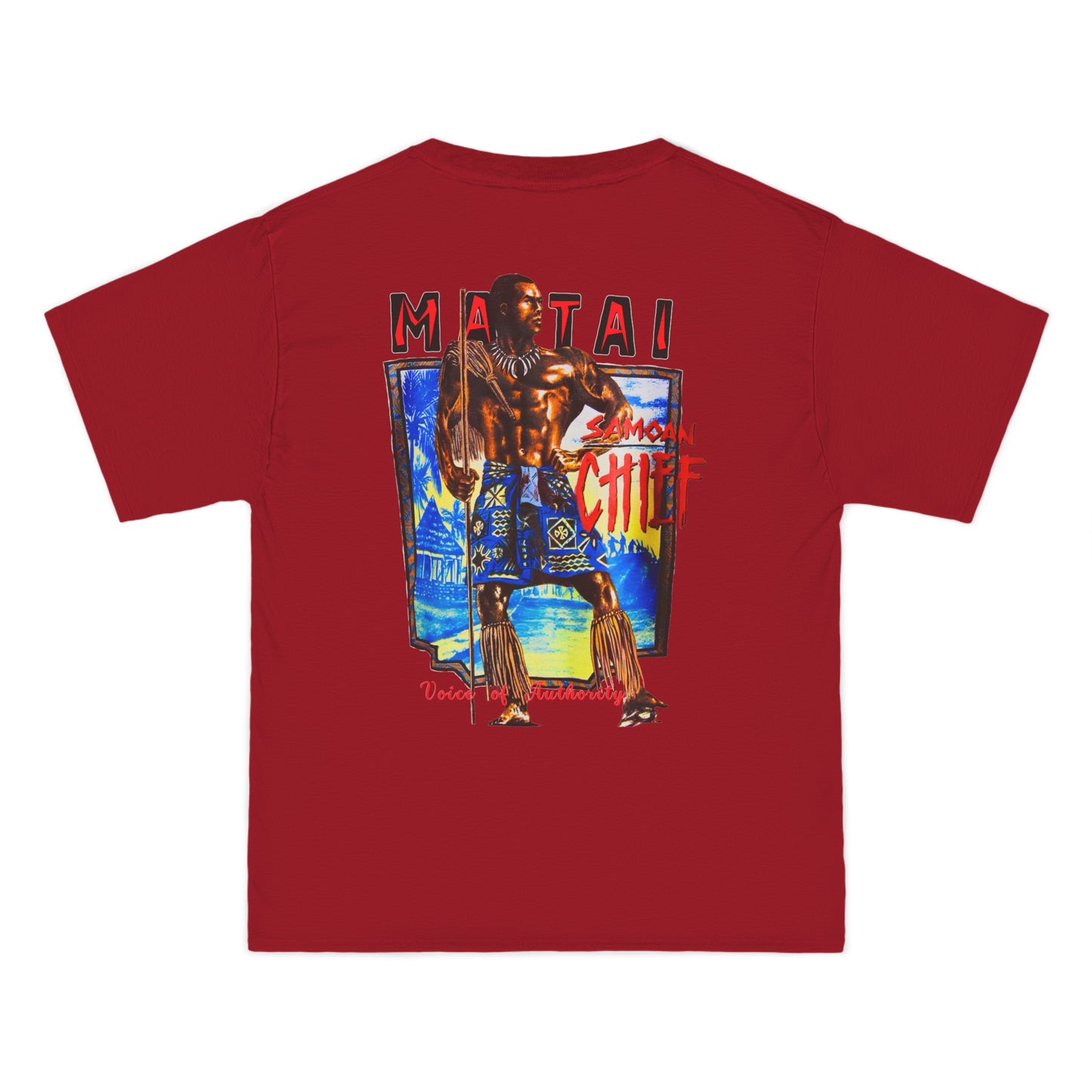 Samoan Strength Samoan Chief Matai Voice of Authority Vintage Design 90s New Print Beefy-T®  Short-Sleeve T-Shirt