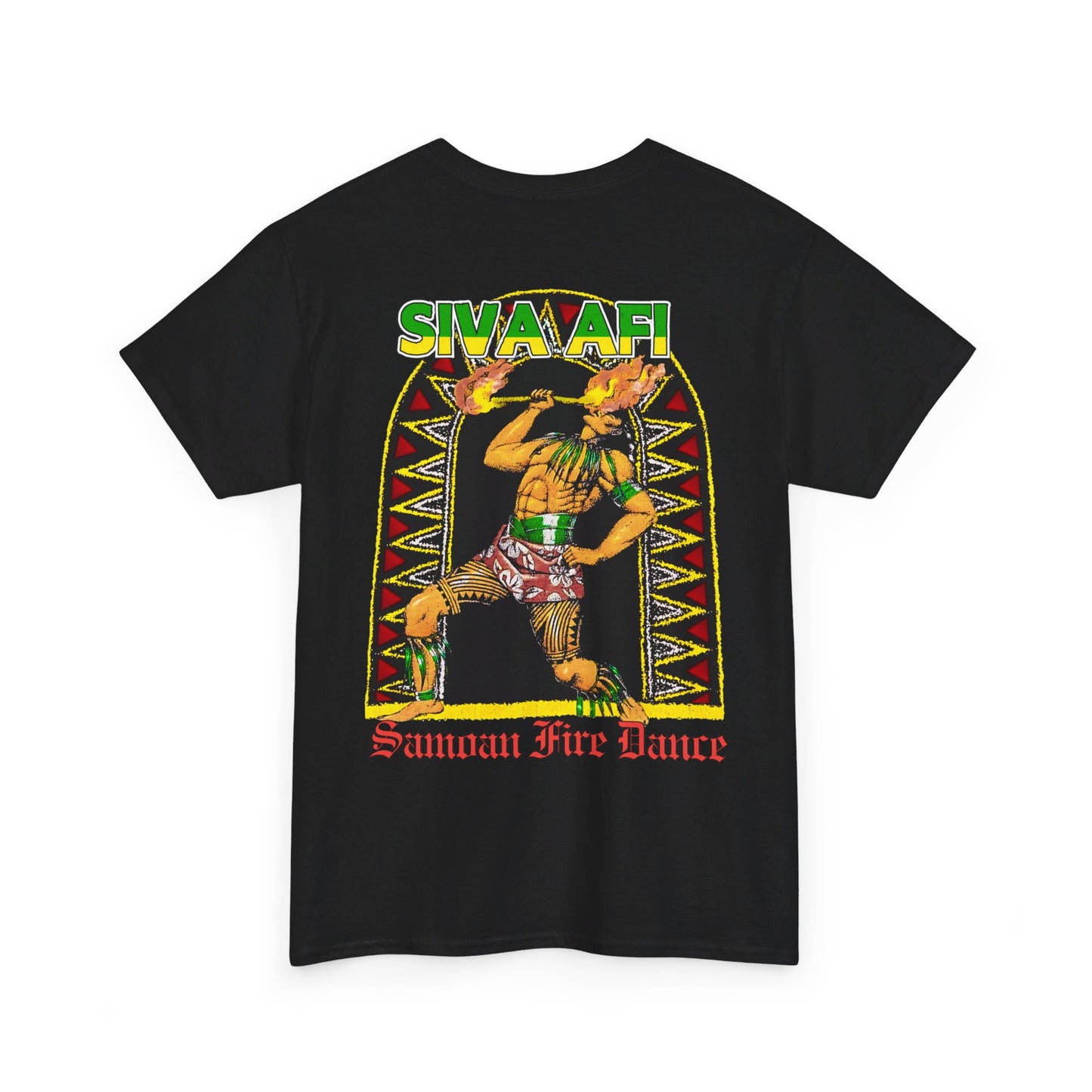 Samoan Strength Siva Afi Samoan Fire Dance Vintage Design 90s New Print Unisex Heavy Cotton Tee