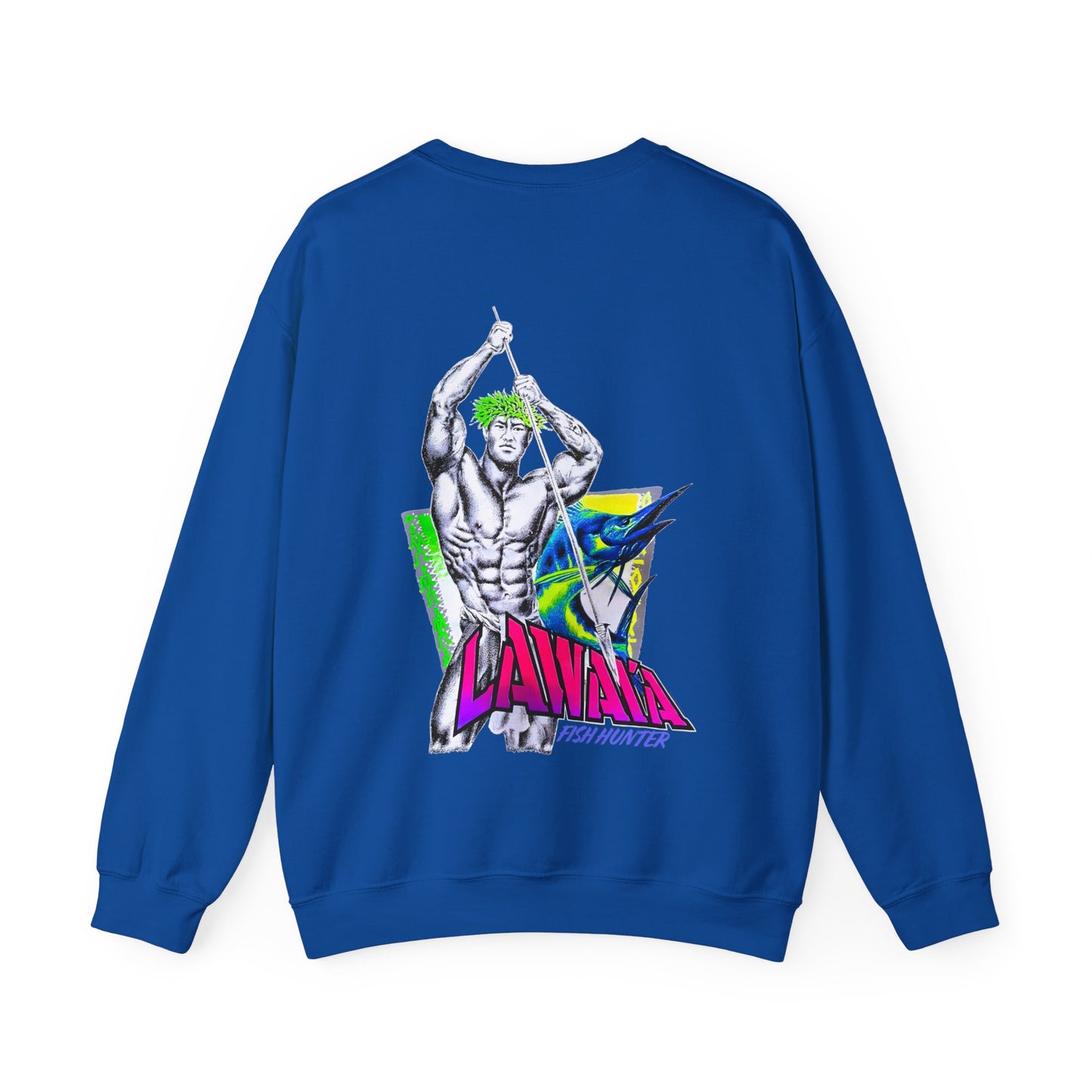 Hawaiian Strength Lawai'a Fish Hunter Vintage Design 90s New Print Unisex Heavy Blend™ Crewneck Sweatshirt