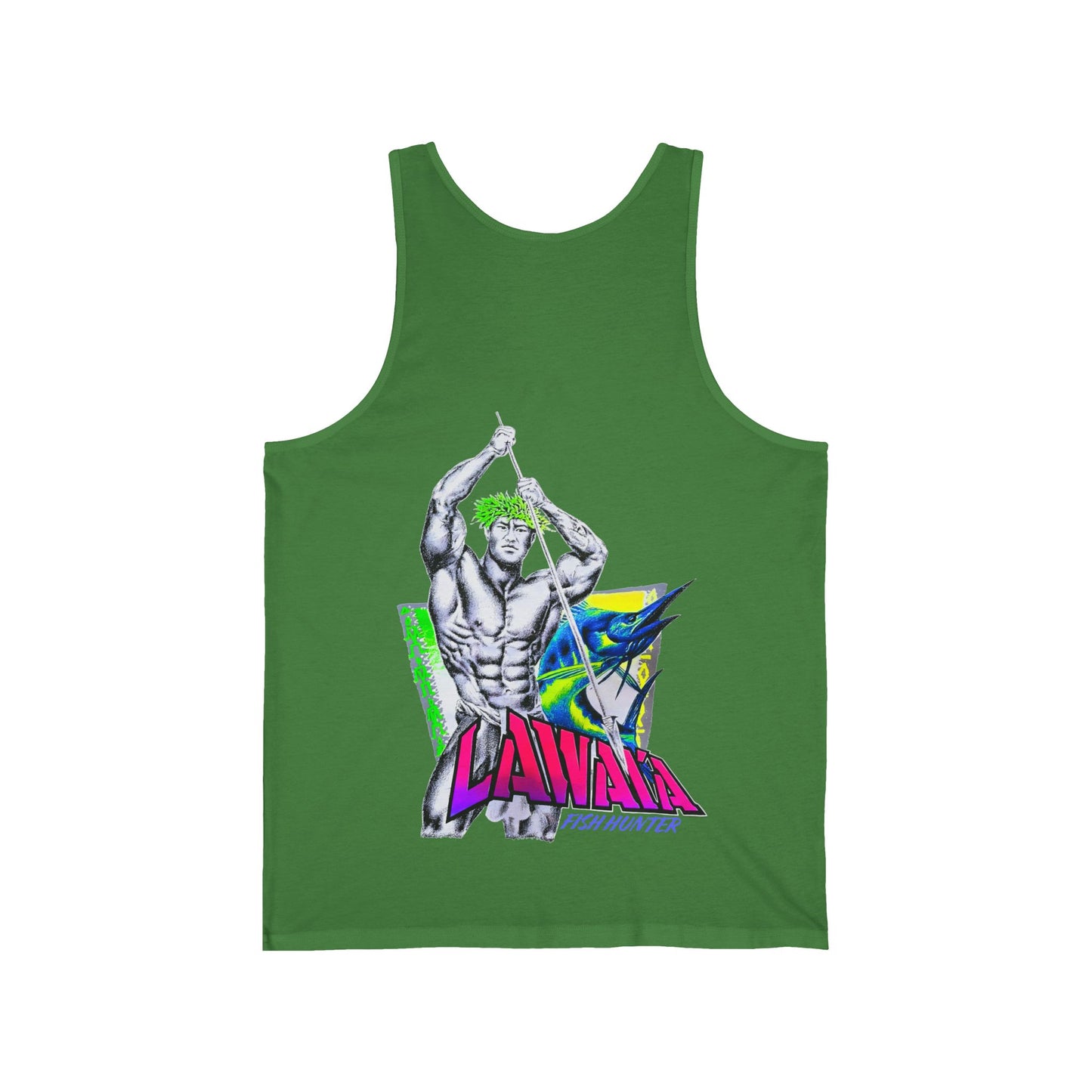 Hawaiian Strength Lawai'a Fish Hunter Vintage Design 90s New Print Unisex Jersey Tank