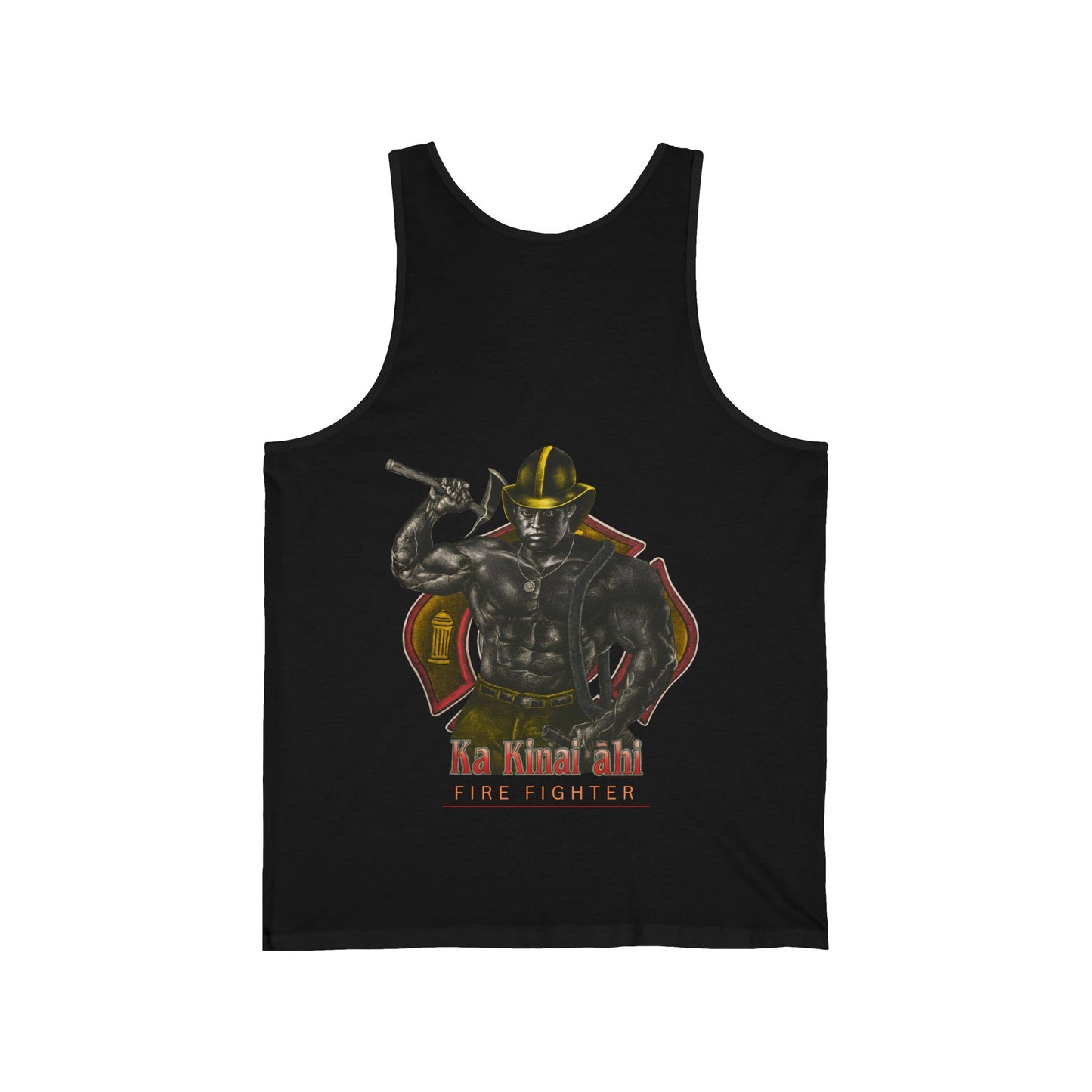 Hawaiian Strength Fire Fighter Ka Kainai ahi Vintage Design 90s New Print Unisex Jersey Tank