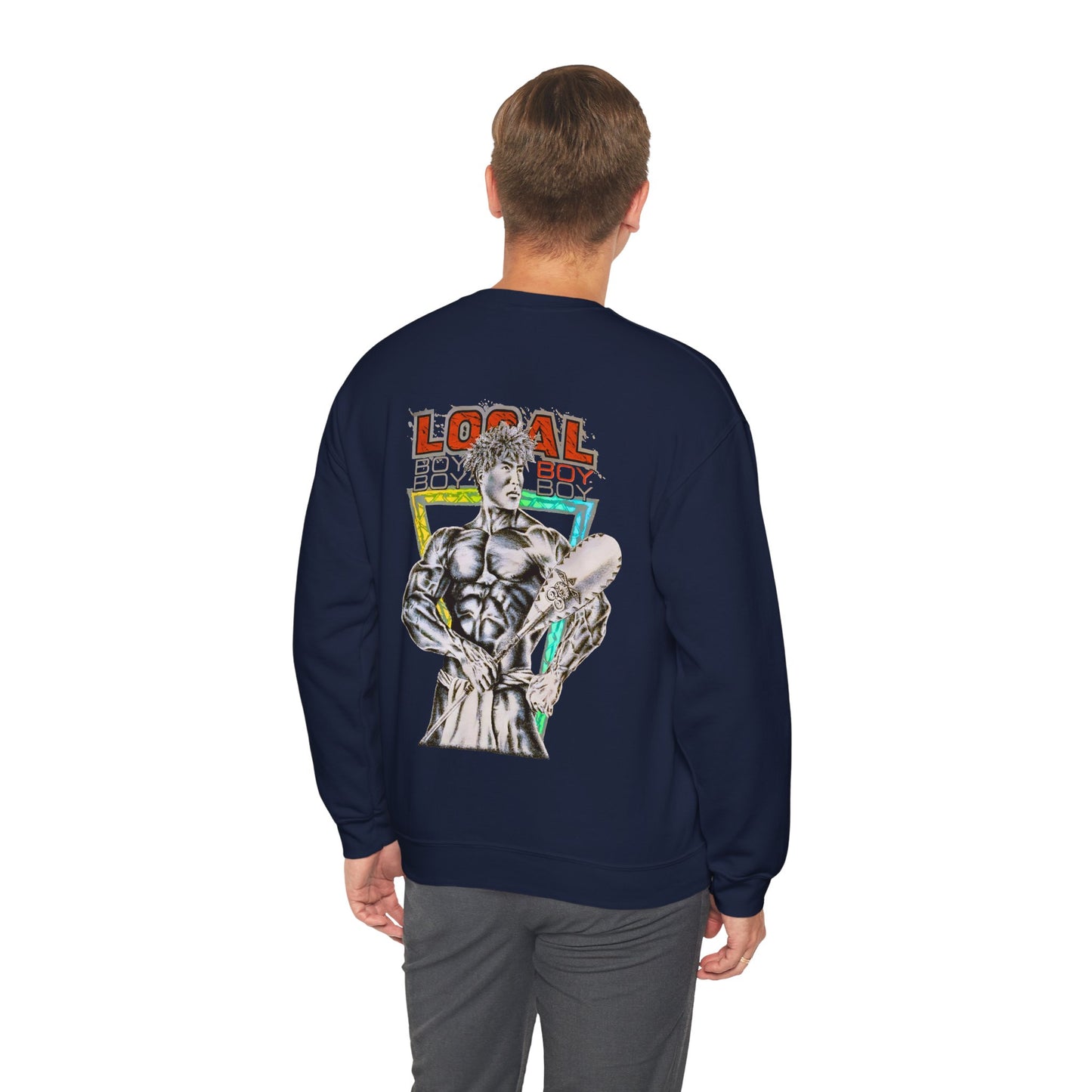 Hawaiian Strength Local Boy Vintage Design 90s New Print Unisex Heavy Blend™ Crewneck Sweatshirt