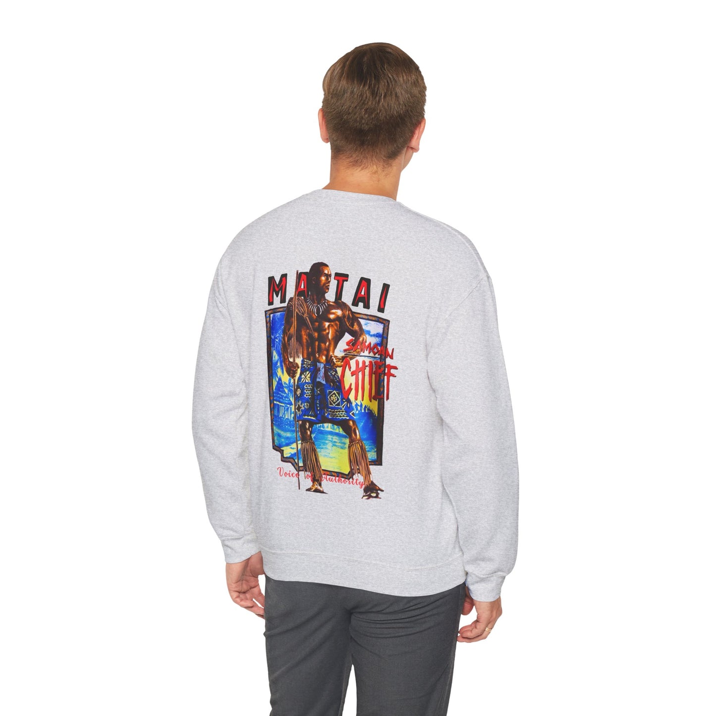 Samoan Strength Samoan Chief Matai Voice of Authority Vintage Design 90s New Print Unisex Heavy Blend™ Crewneck Sweatshirt