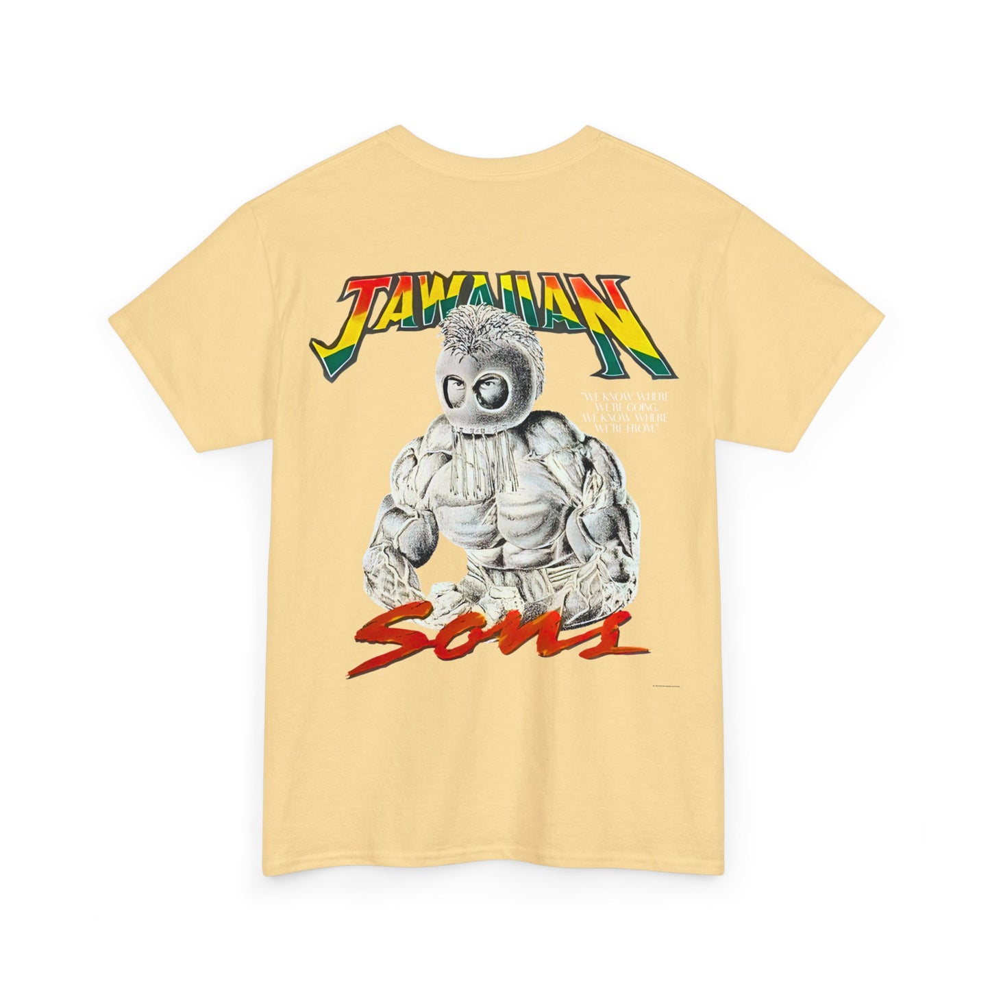 Jawaiian Strenght Jawaiian Sons Vintage Design 90s New Print T-shirt Unisex Heavy Cotton Tee