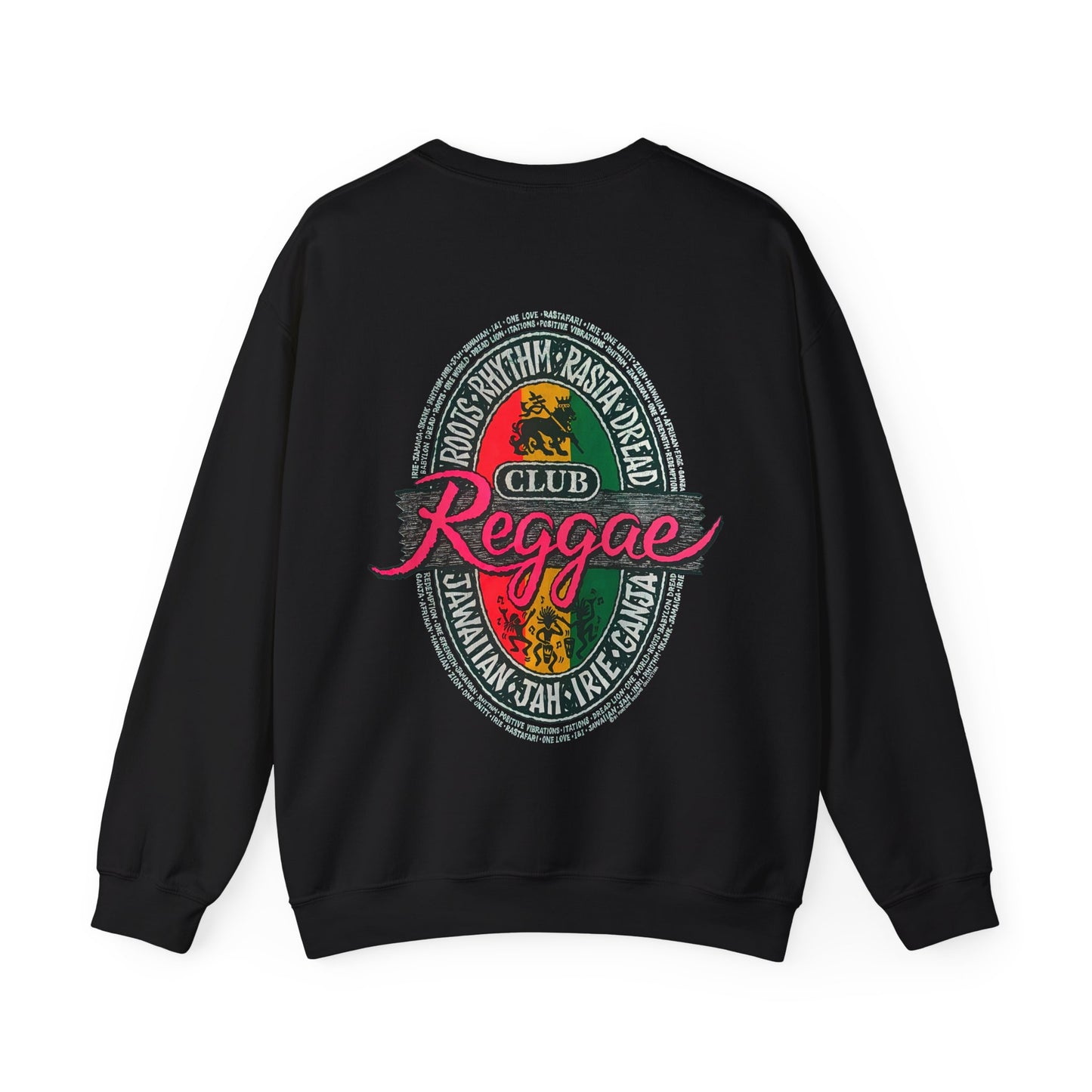 Jawaiian Strength Reggae Club Roots Rhythm Rasta Dread Jawaiian Jah Irie Ganja Vintage Design 90s New Print Unisex Heavy Blend™ Crewneck Sweatshirt