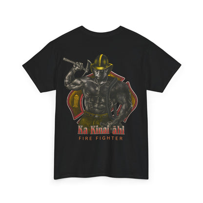 Hawaiian Strength Fire Fighter Ka Kainai ahi Vintage Design 90s New Print Unisex Heavy Cotton Tee