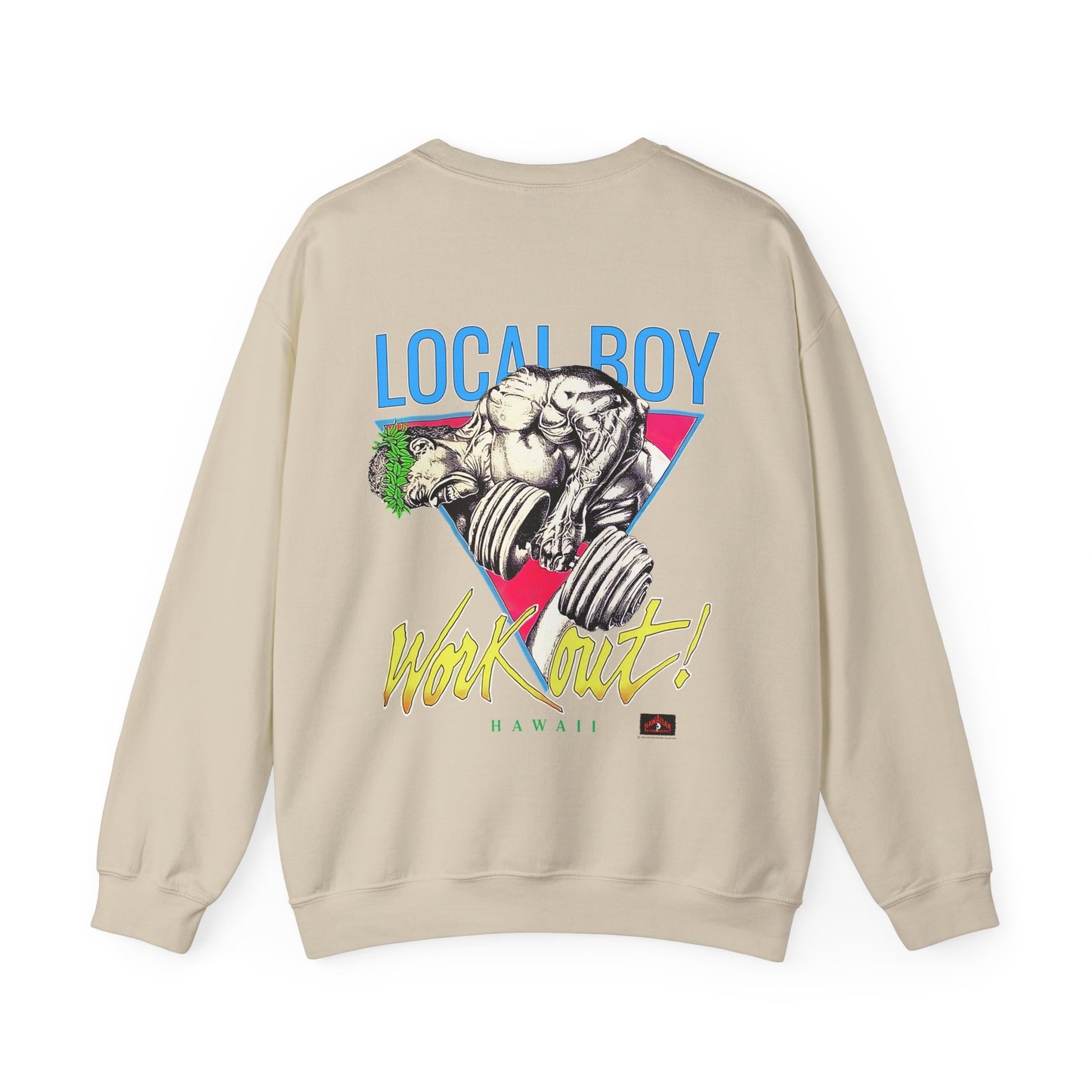 Hawaiian Strength Local Boy Work Out Hawaii Vintage 90s Design New Print Unisex Heavy Blend™ Crewneck Sweatshirt