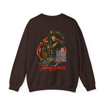 Hawaiian Strength Hawaiian Firefighter Local Strength Vintage Design 90s New Print Unisex Heavy Blend™ Crewneck Sweatshirt