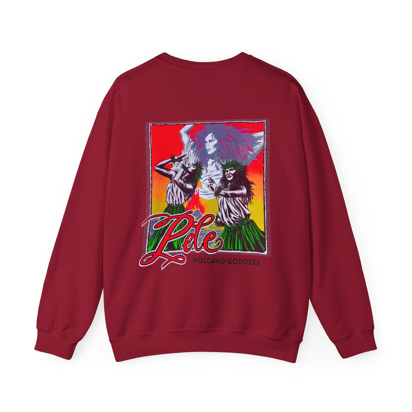 Hawaiian Strength Pele Volcano Goddess Vintage Design 90s New Print Unisex Heavy Blend™ Crewneck Sweatshirt