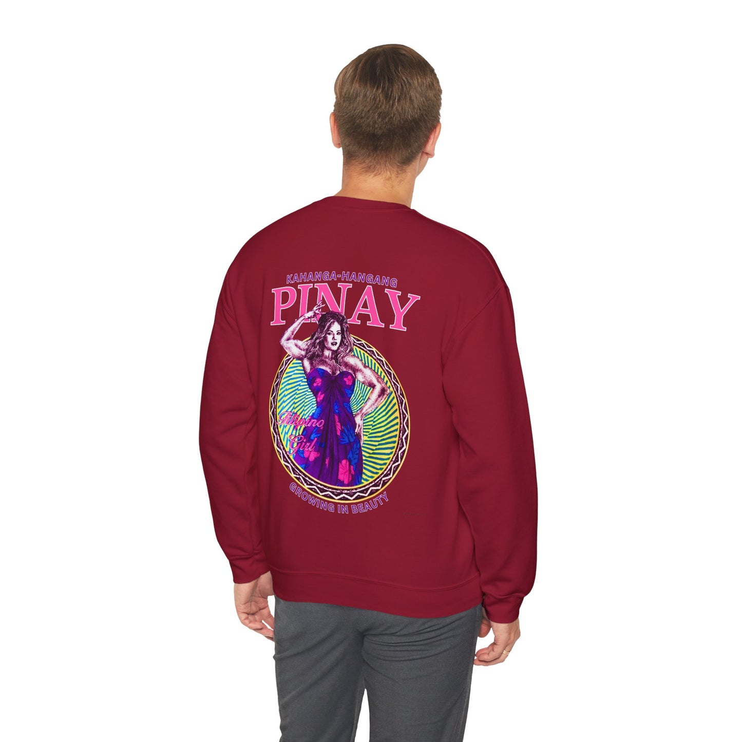 Filipino Strength Pinay Growing in Beauty Filipino Girl Kahanga Hangang Vintage Design 90s New Print Unisex Heavy Blend™ Crewneck Sweatshirt