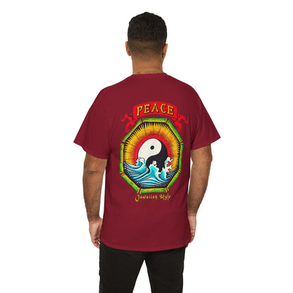 Jawaiian Strength Peace Jawaiian Style Vintage Design 90s New Print Unisex Heavy Cotton Tee