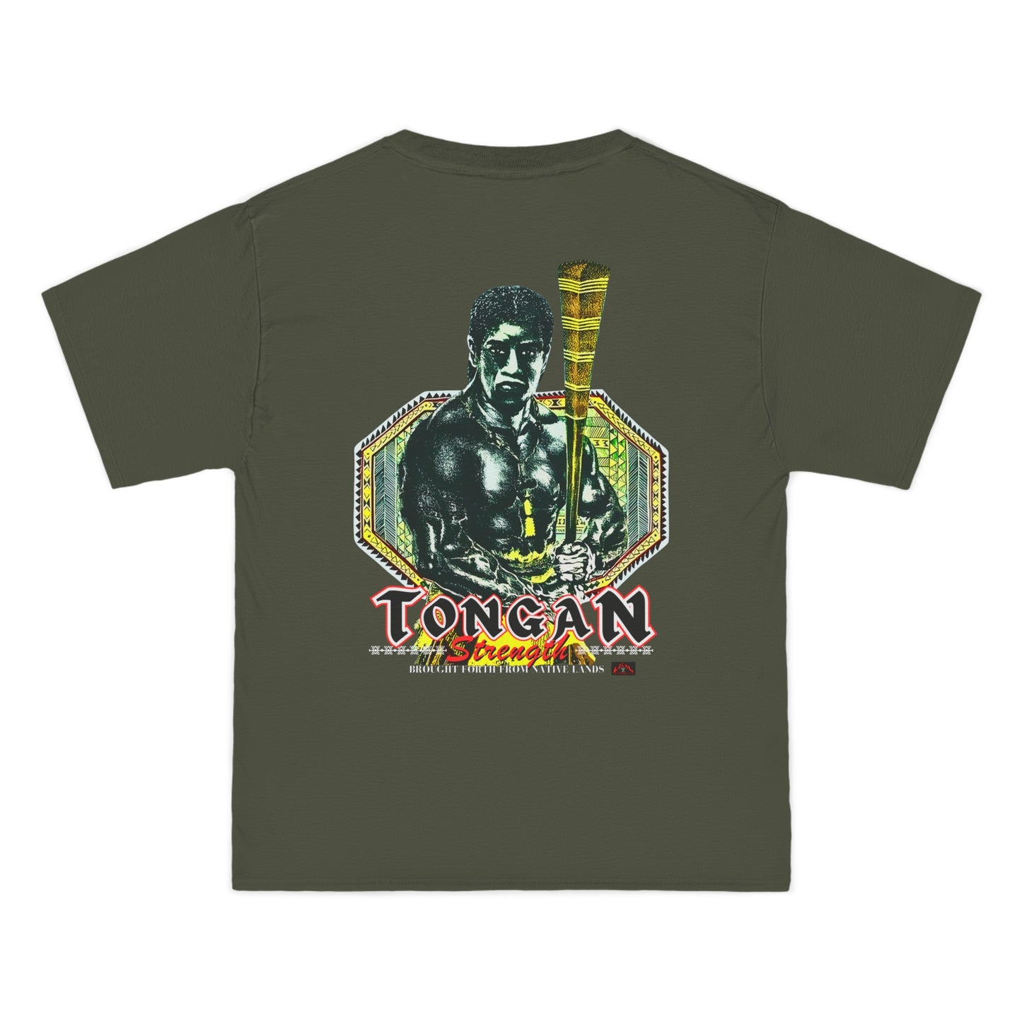 Local Strength Tongan Strength Brought Forth From Native Lands Vintage Design 90s New Print Beefy-T®  Short-Sleeve T-Shirt