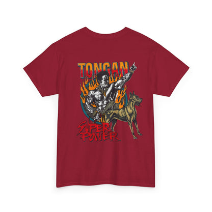 Local Strength Tongan Super Power Vintage 90s Design New Print Unisex Heavy Cotton Tee