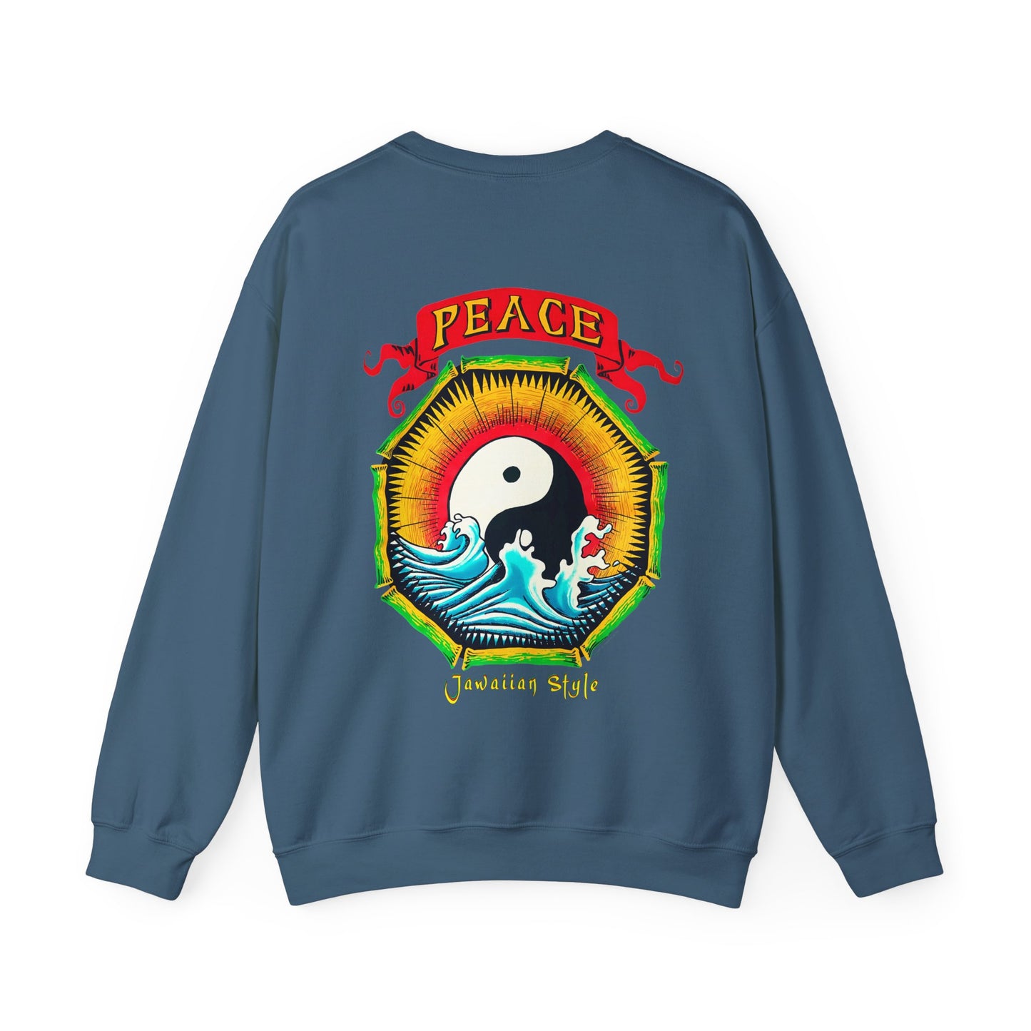Jawaiian Strength Peace Jawaiian Style Vintage Design 90s New Print Unisex Heavy Blend™ Crewneck Sweatshirt