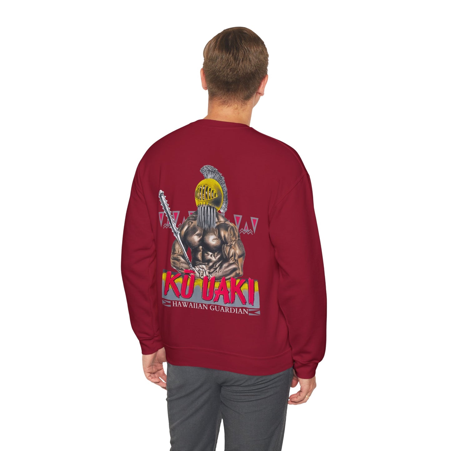 Hawaiian Strength Hawaiian Guardian Ku Uaki Vintage Design 90s New Print Unisex Heavy Blend™ Crewneck Sweatshirt