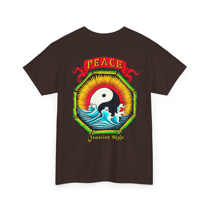 Jawaiian Strength Peace Jawaiian Style Vintage Design 90s New Print Unisex Heavy Cotton Tee