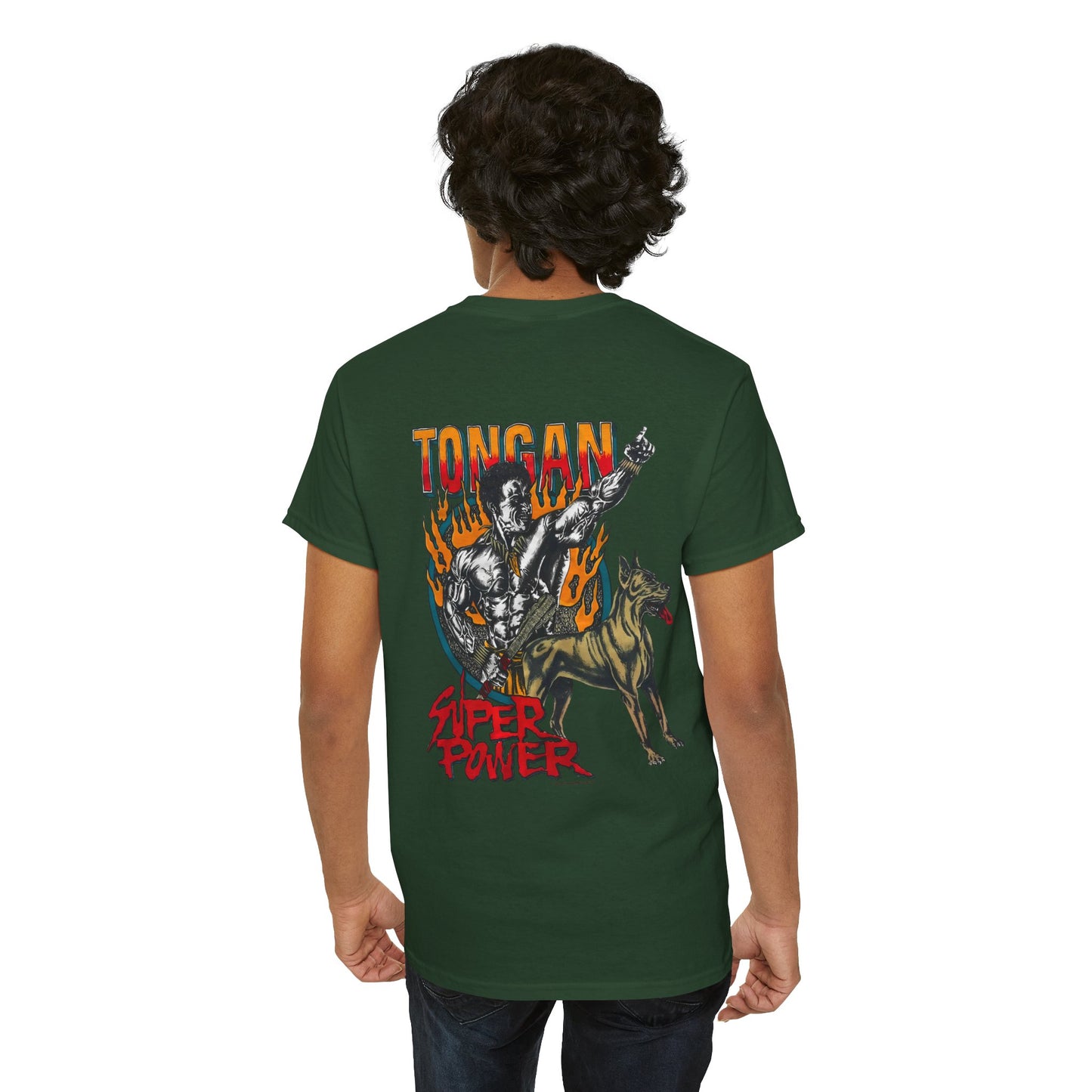 Local Strength Tongan Super Power Vintage 90s Design New Print Unisex Heavy Cotton Tee