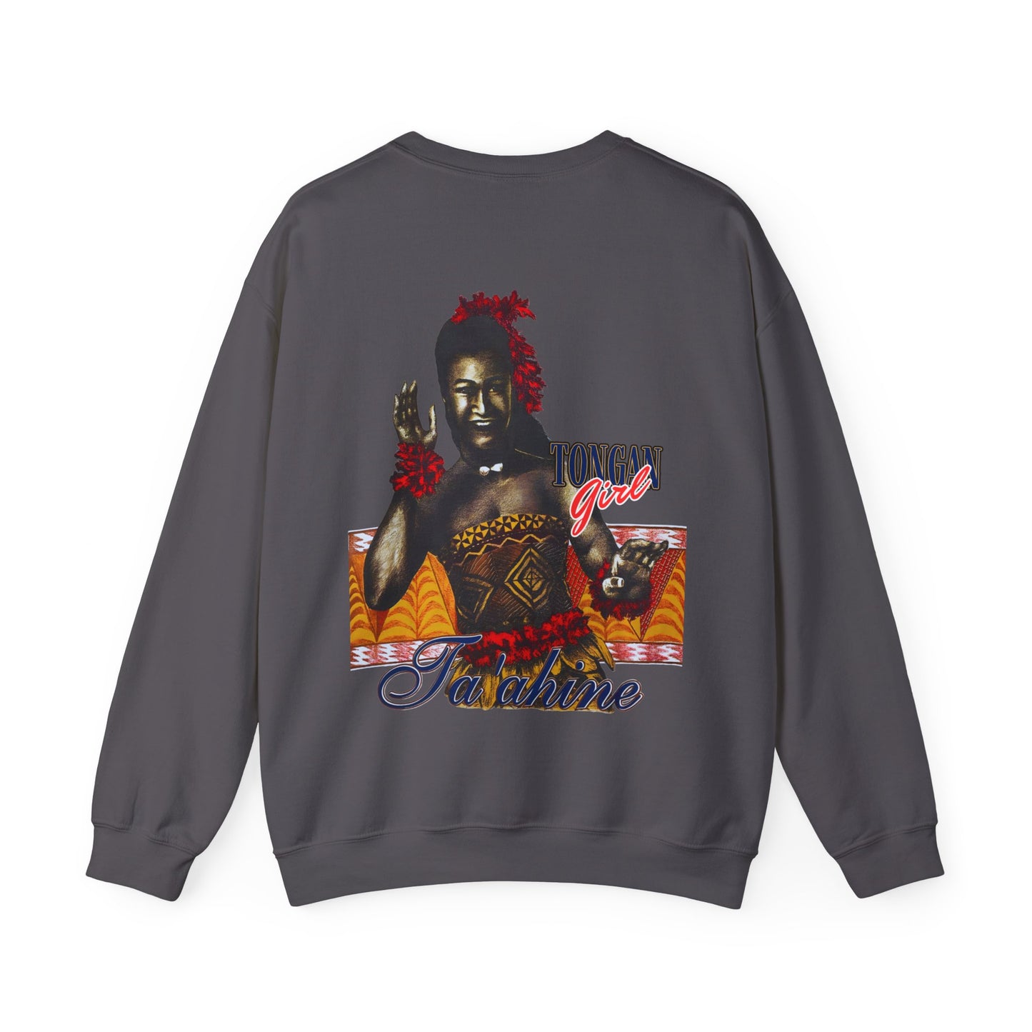 Tongan Strength Tongan Girl Ta'ahine Vintage Design 90s New Print Unisex Heavy Blend™ Crewneck Sweatshirt