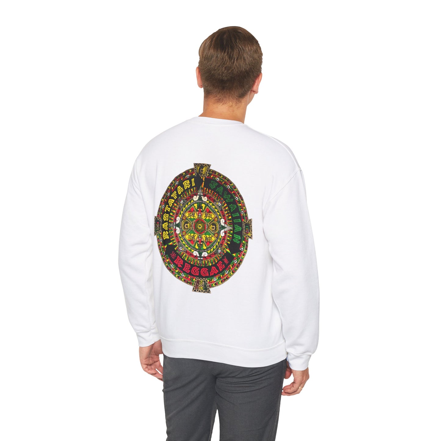 Jawaiian Strength Rastafari Jawaiian Reggae Vintage Design 90s New Print Unisex Heavy Blend™ Crewneck Sweatshirt