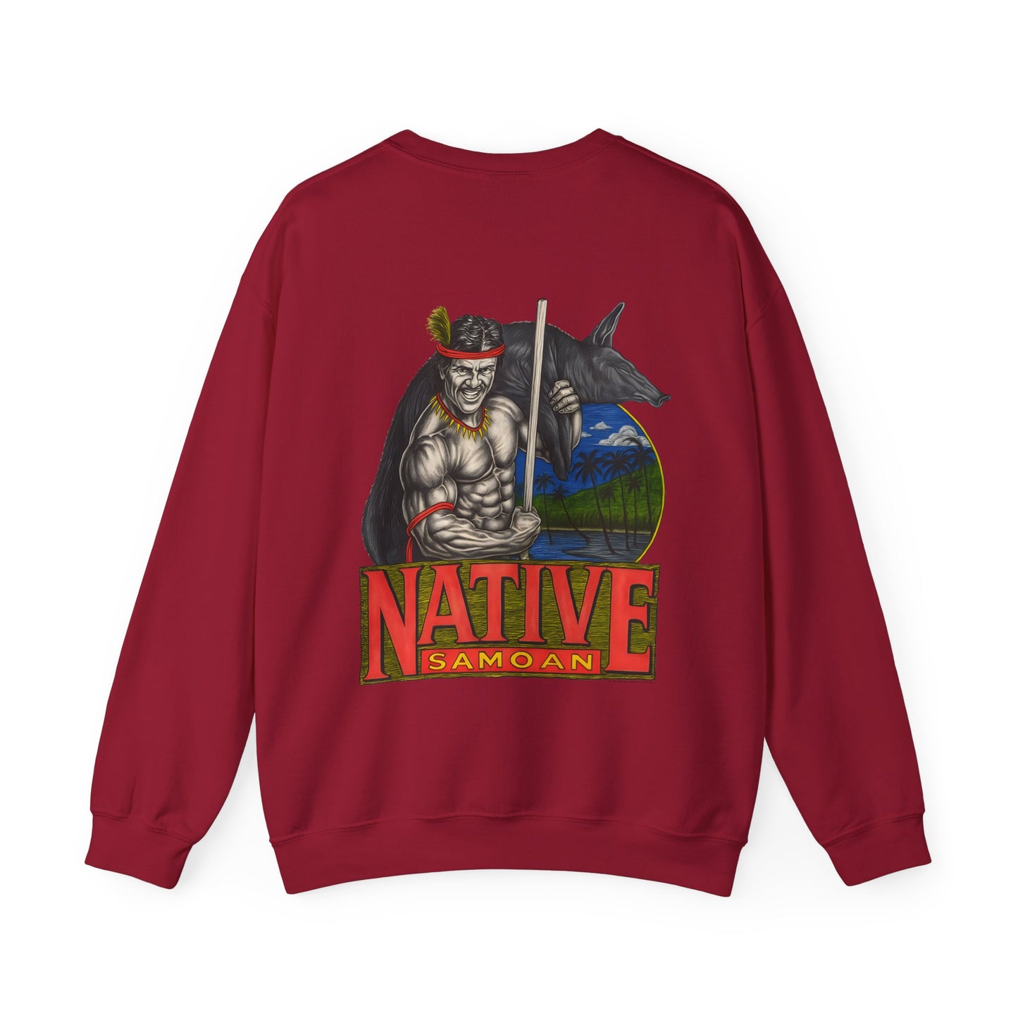 Samoan Strength Native Samoan Vintage 90s Design New Print Unisex Heavy Blend™ Crewneck Sweatshirt