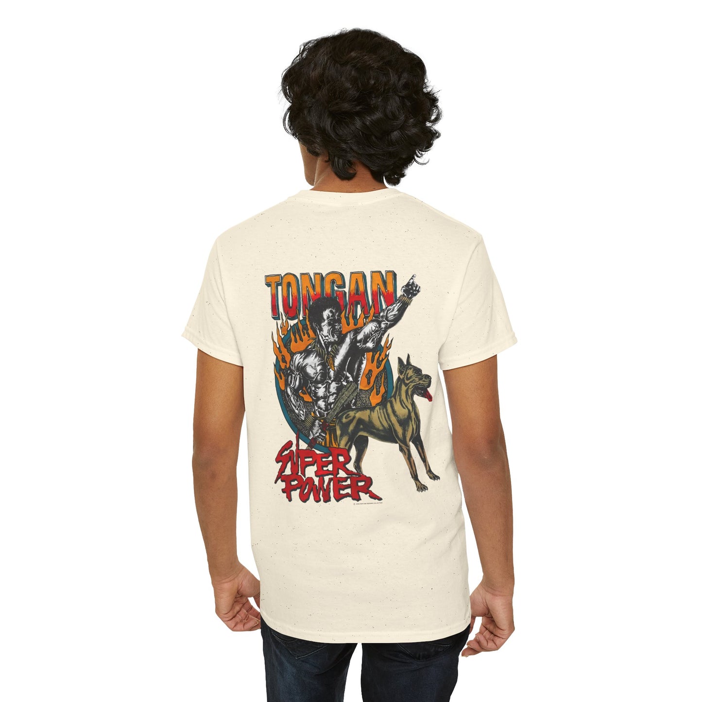 Local Strength Tongan Super Power Vintage 90s Design New Print Unisex Heavy Cotton Tee