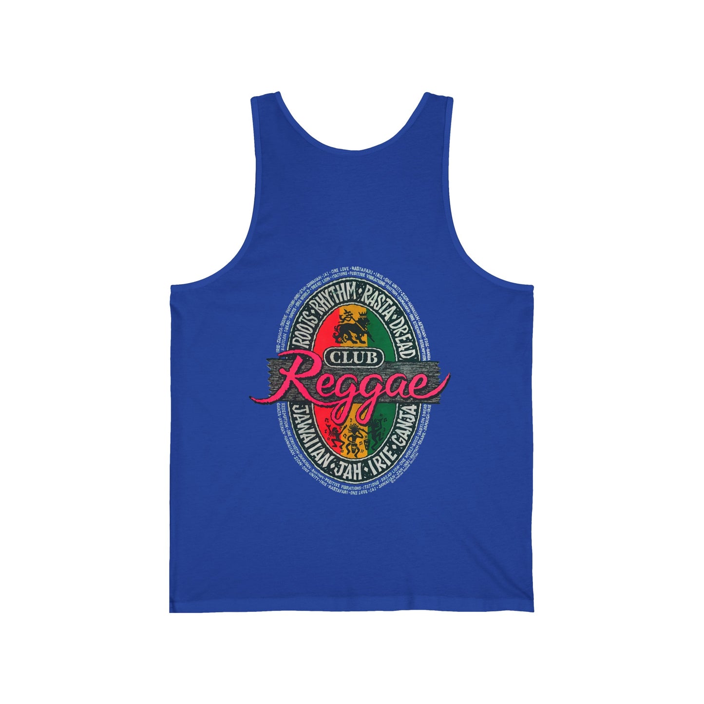 Jawaiian Strength Reggae Club Roots Rhythm Rasta Dread Jawaiian Jah Irie Ganja Vintage Design 90s New Print Unisex Jersey Tank