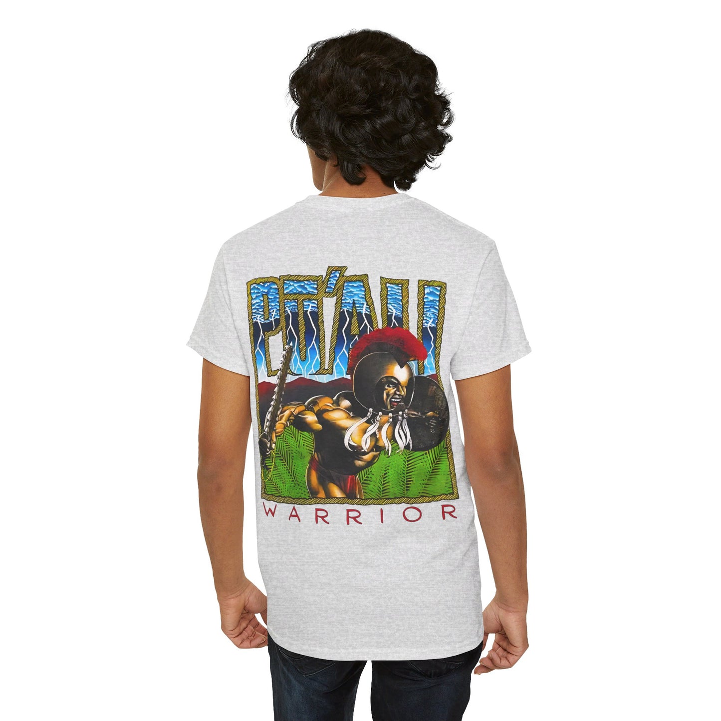 Hawaiian Strength Pu'ali Warrior Vintage Design 90s New Print Unisex Heavy Cotton Tee