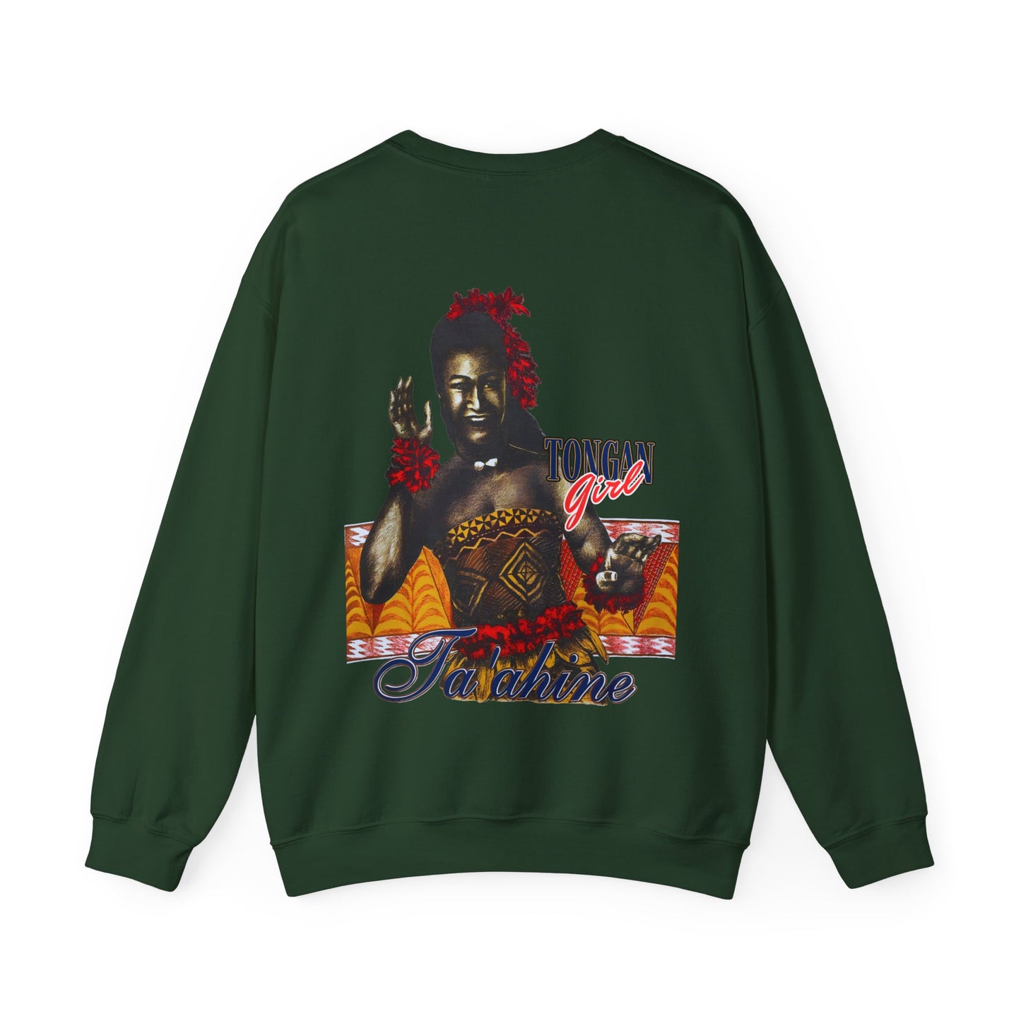 Tongan Strength Tongan Girl Ta'ahine Vintage Design 90s New Print Unisex Heavy Blend™ Crewneck Sweatshirt