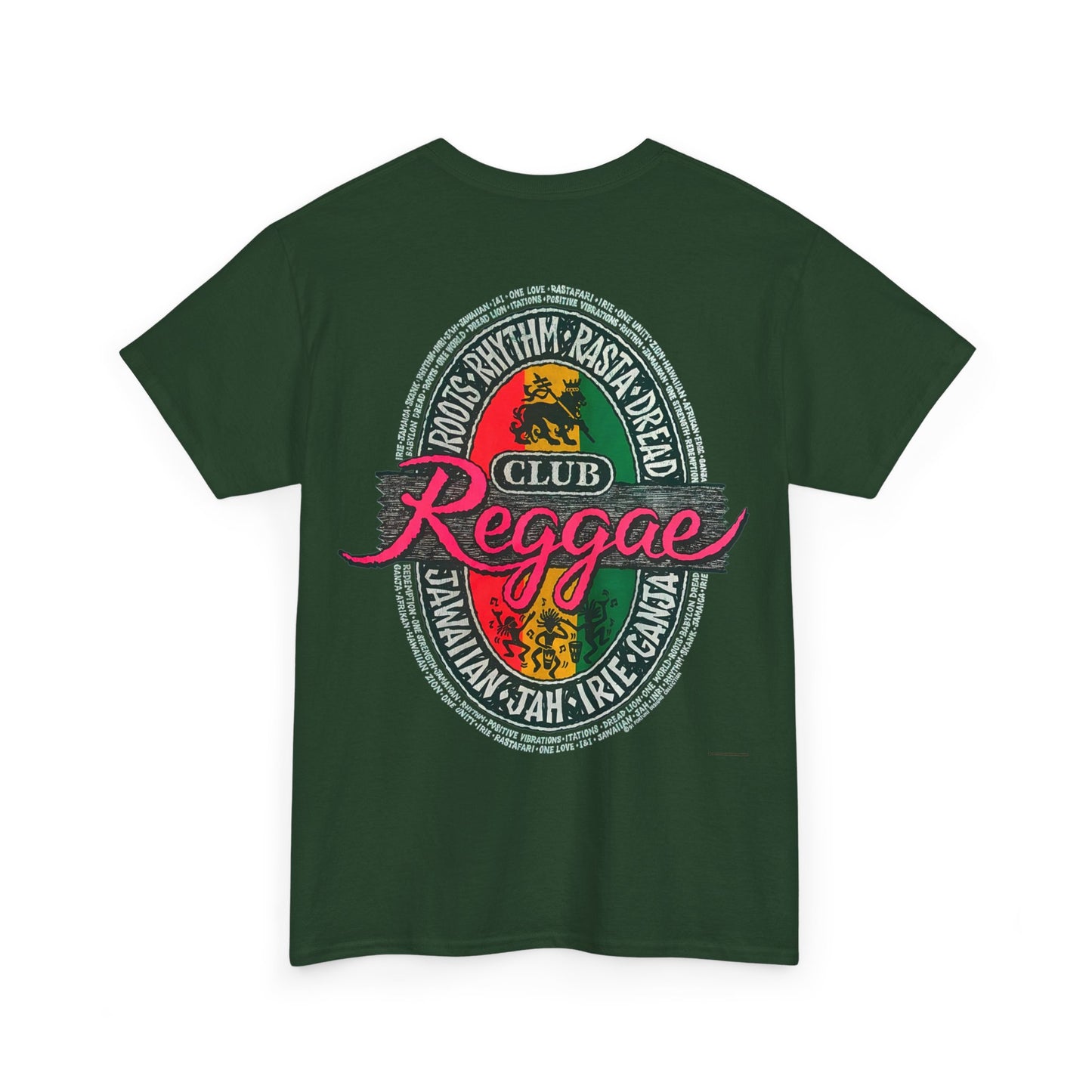 Jawaiian Strength Reggae Club Roots Rhythm Rasta Dread Jawaiian Jah Irie Ganja Vintage Design 90s New Print T-shirt Unisex Heavy Cotton Tee