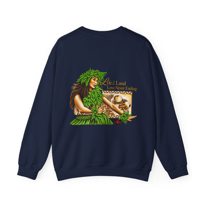 Hawaiian Strength Life of the Land Love Never Ending Unisex Heavy Blend™ Crewneck Sweatshirt