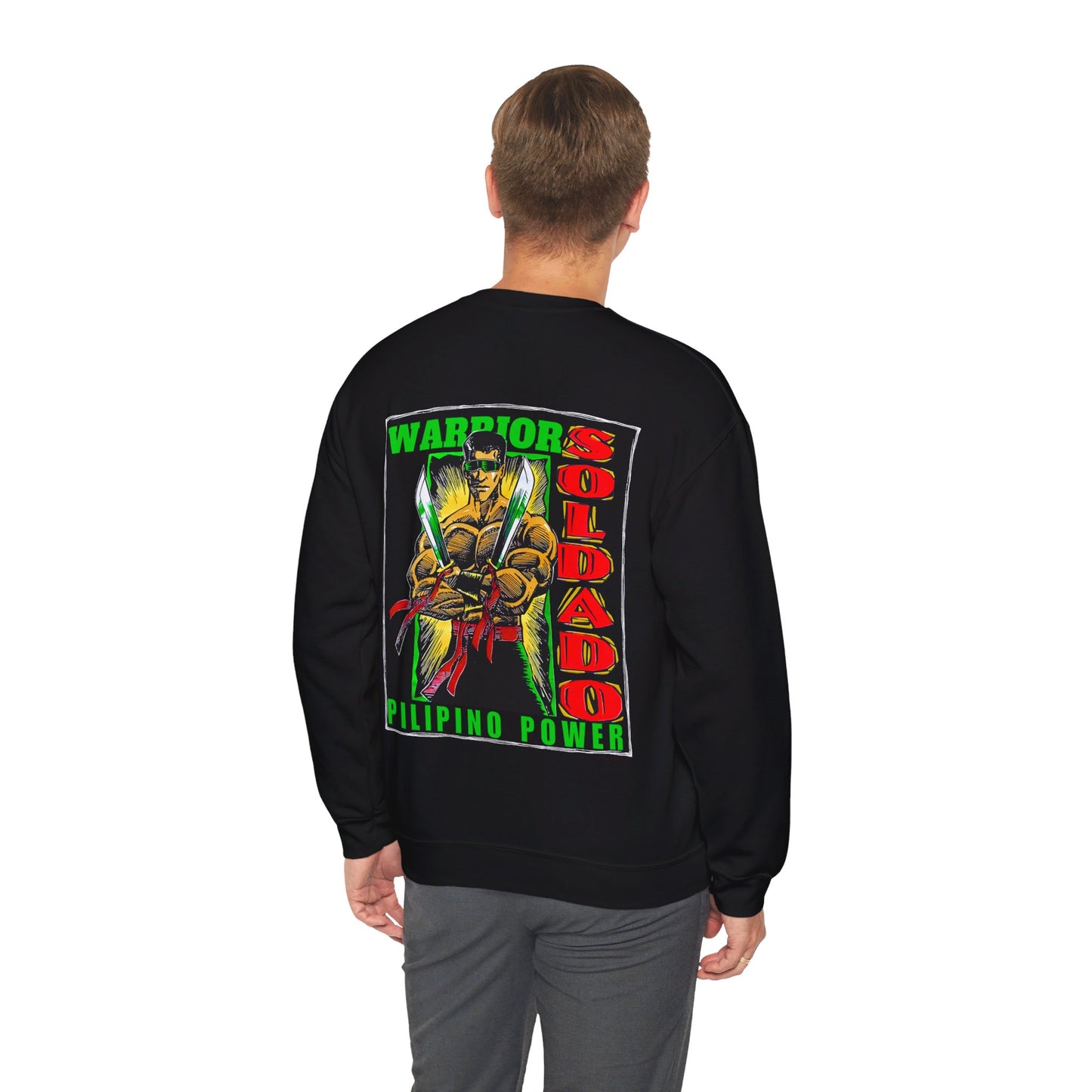 Filipino Strength Soldado Warrior Pilipino Power Vintage Design 90s New Print Unisex Heavy Blend™ Crewneck Sweatshirt