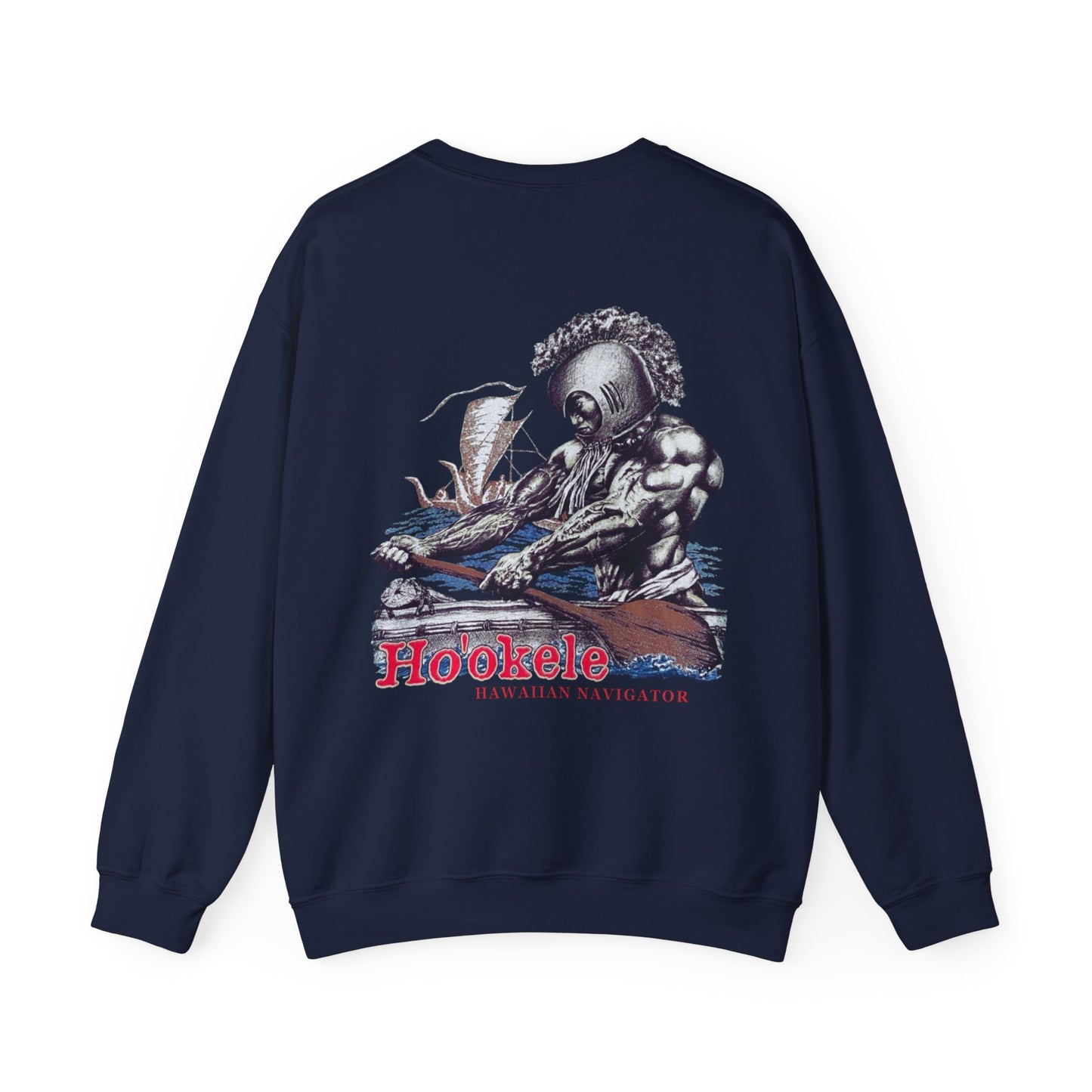 Hawaiian Strength Ho'okele Hawaiian Navigator Vintage Design 90s New Print Unisex Heavy Blend™ Crewneck Sweatshirt