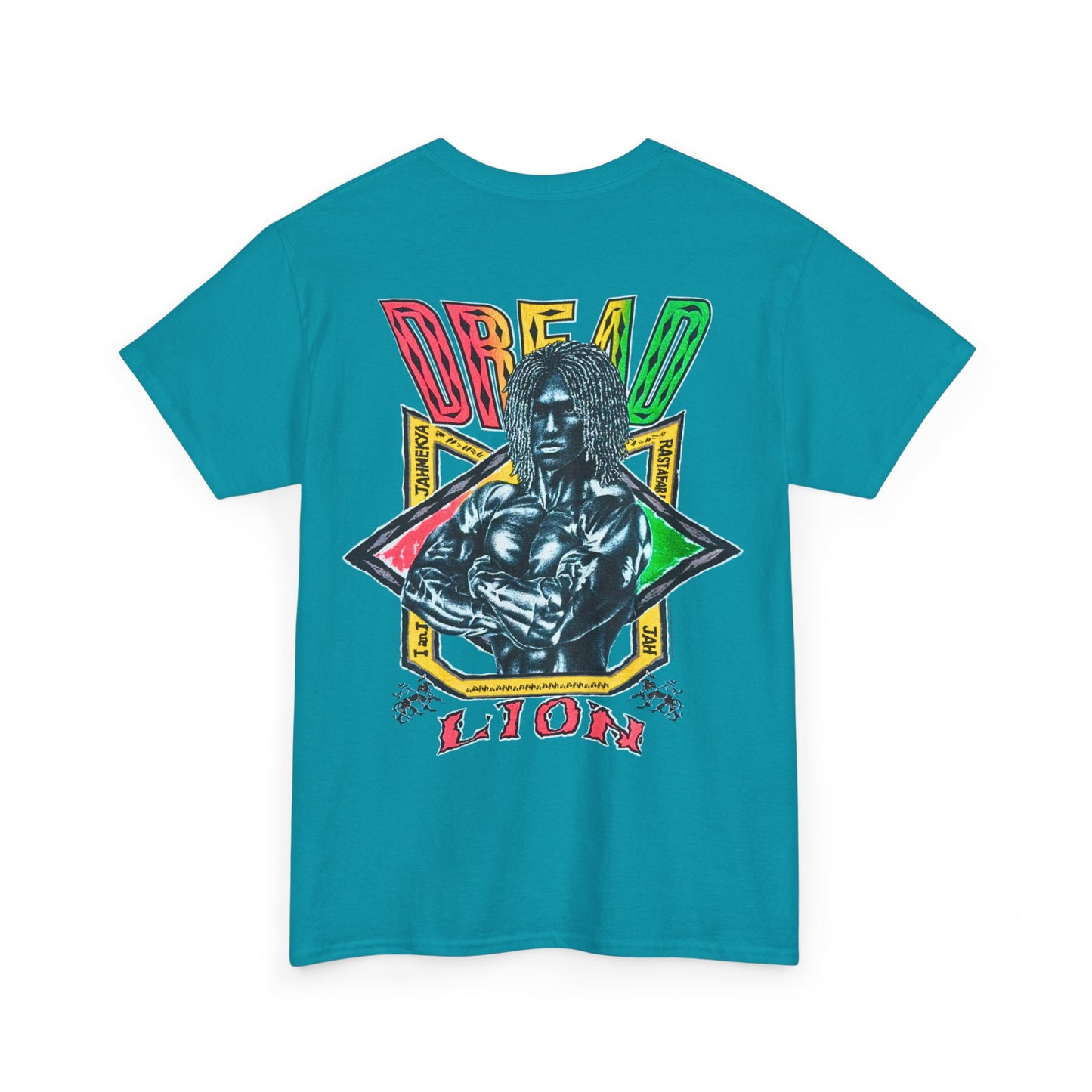 Jawaiian Strength Dread Lion Vintage 90s Design New Print Unisex Heavy Cotton Tee