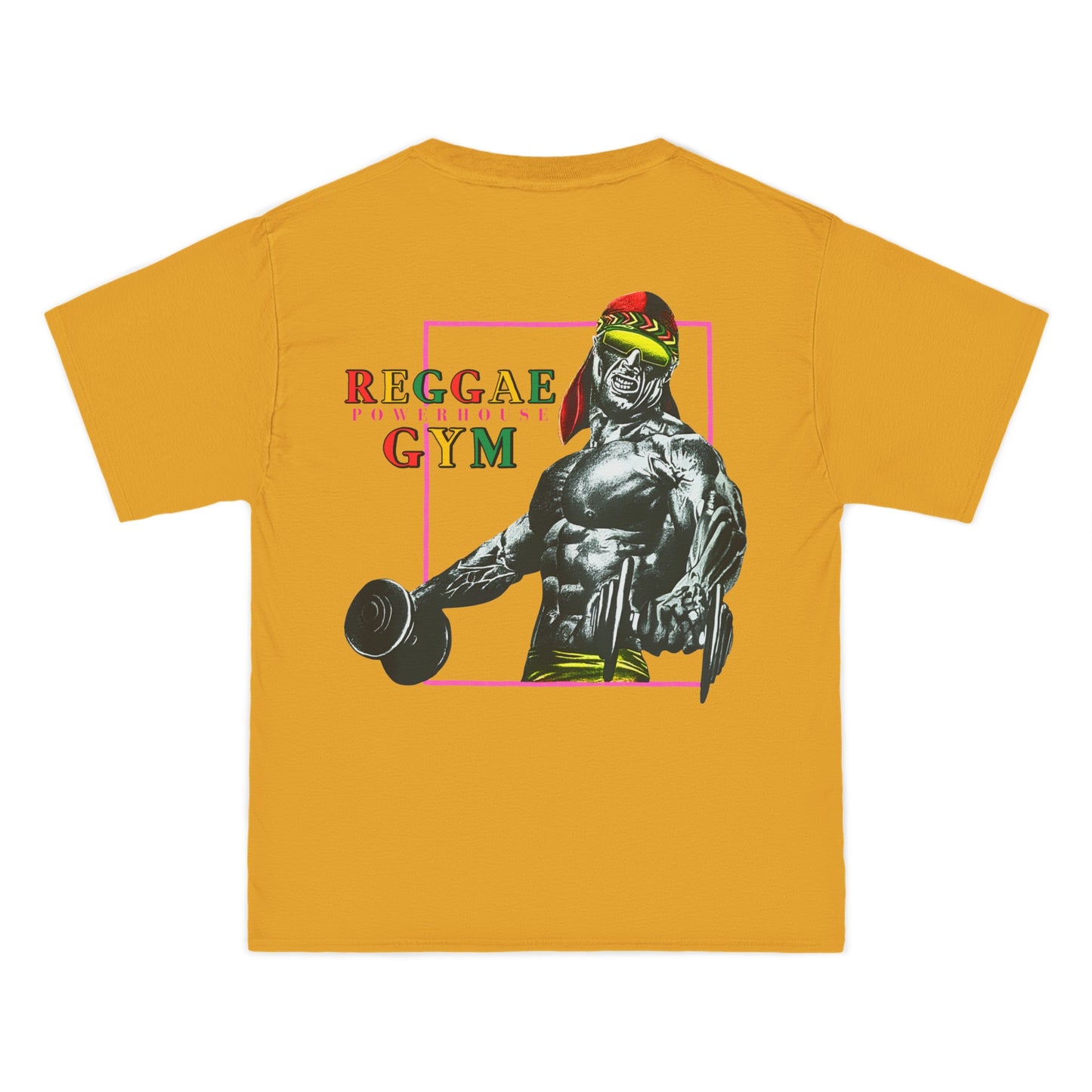 Jawaiian Strength Reggae Powerhouse Gym Vintage Design 90s New Print Beefy-T®  Short-Sleeve T-Shirt