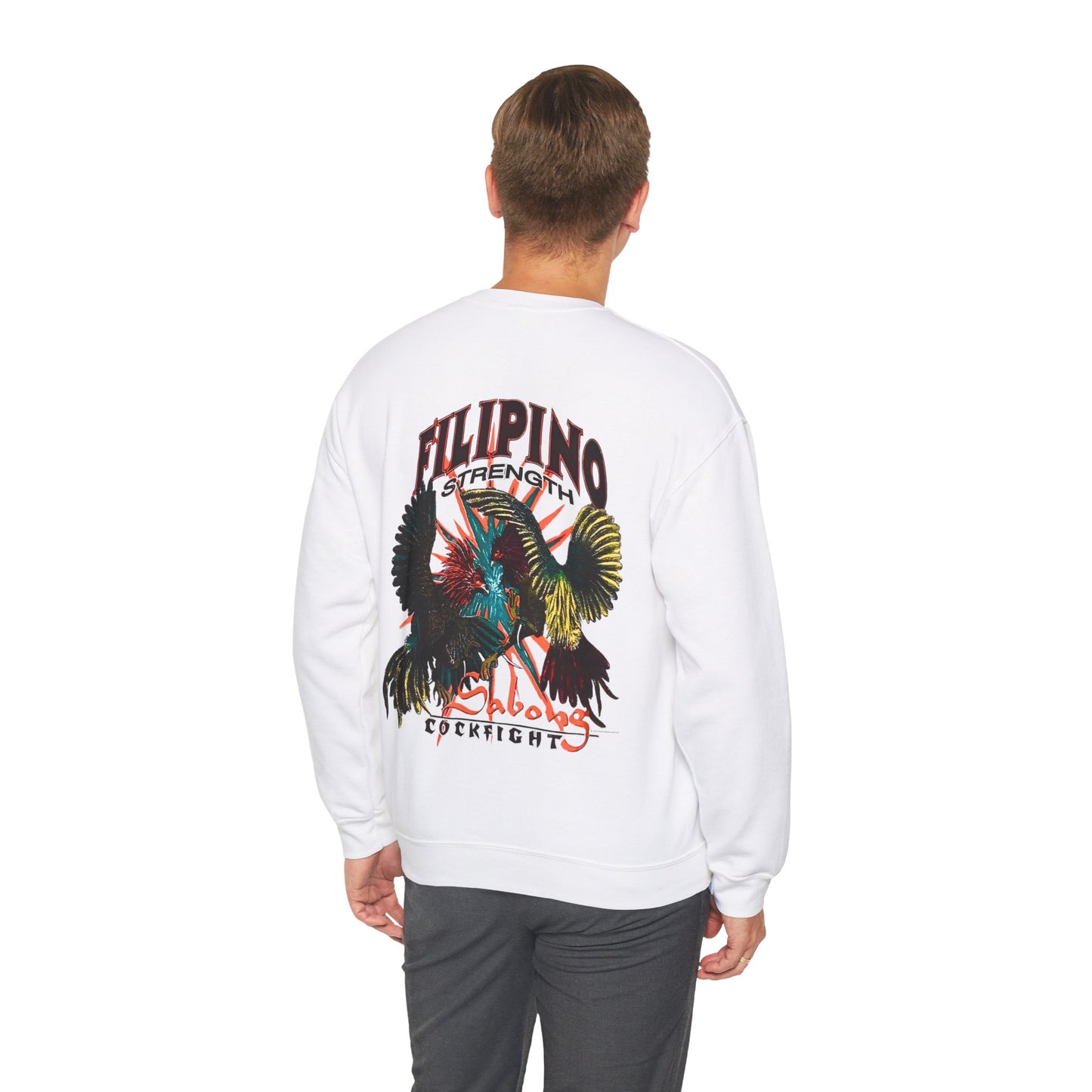 Filipino Strength Sabong Cockfight Vintage Design 90s New Print Unisex Heavy Blend™ Crewneck Sweatshirt