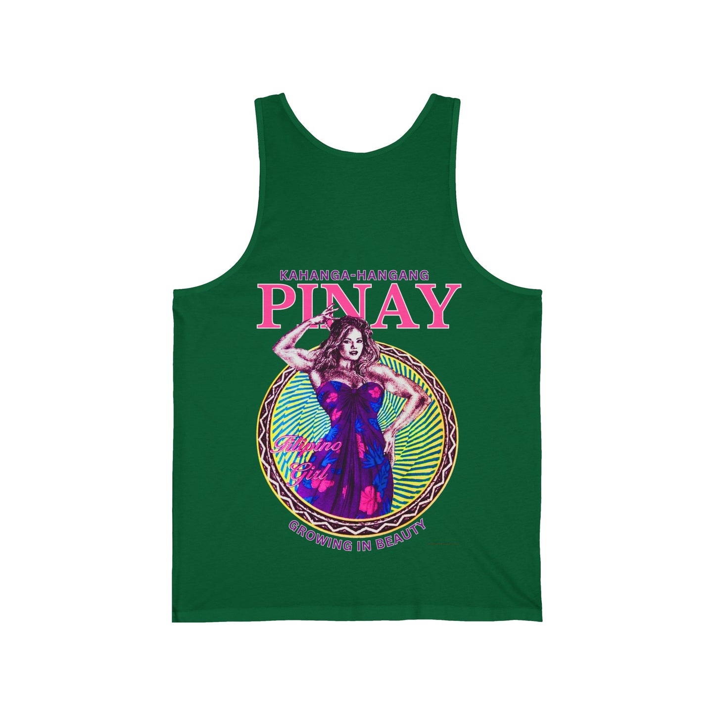 Filipino Strength Pinay Growing in Beauty Filipino Girl Kahanga Hangang Vintage Design 90s New Print Unisex Jersey Tank