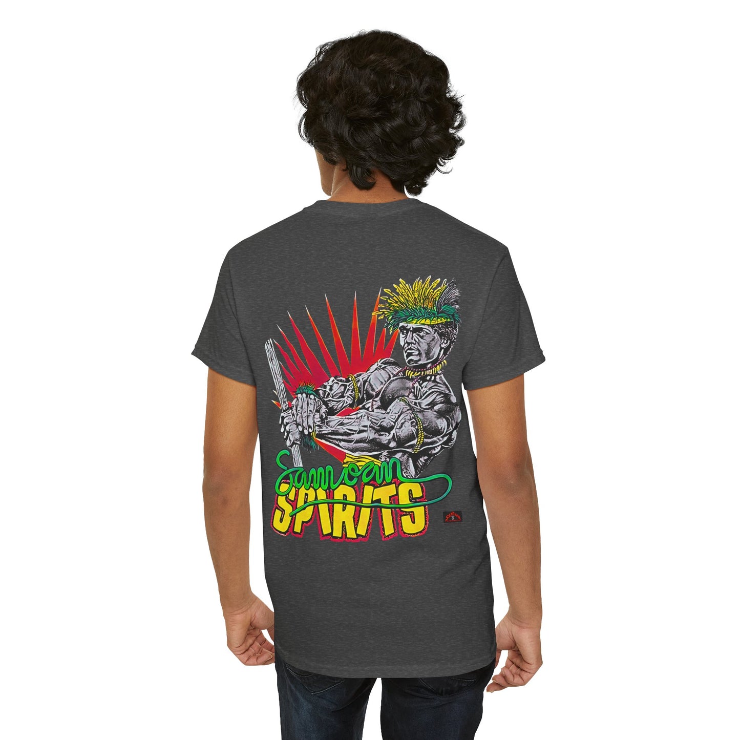 Samoan Strength Samoan Spirits Vintage 90s Design New Print Unisex Heavy Cotton Tee