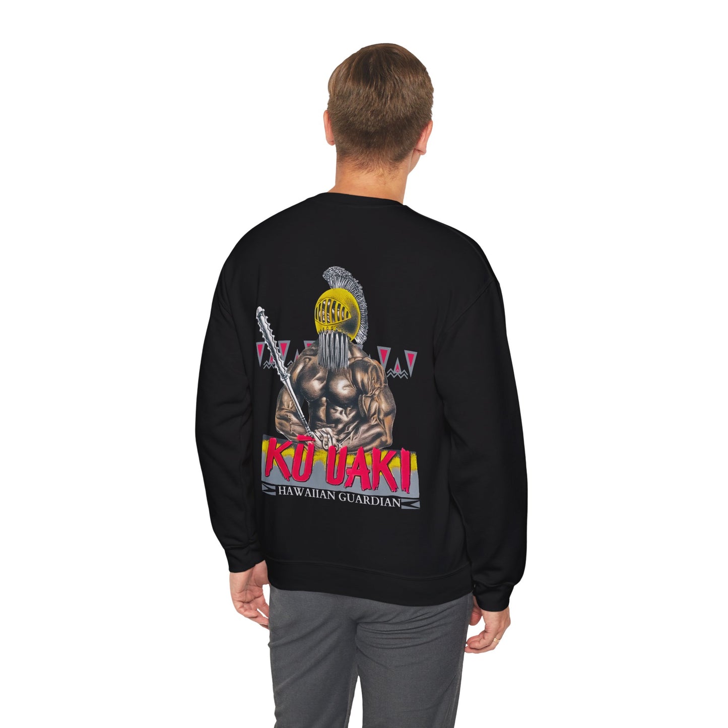 Hawaiian Strength Hawaiian Guardian Ku Uaki Vintage Design 90s New Print Unisex Heavy Blend™ Crewneck Sweatshirt