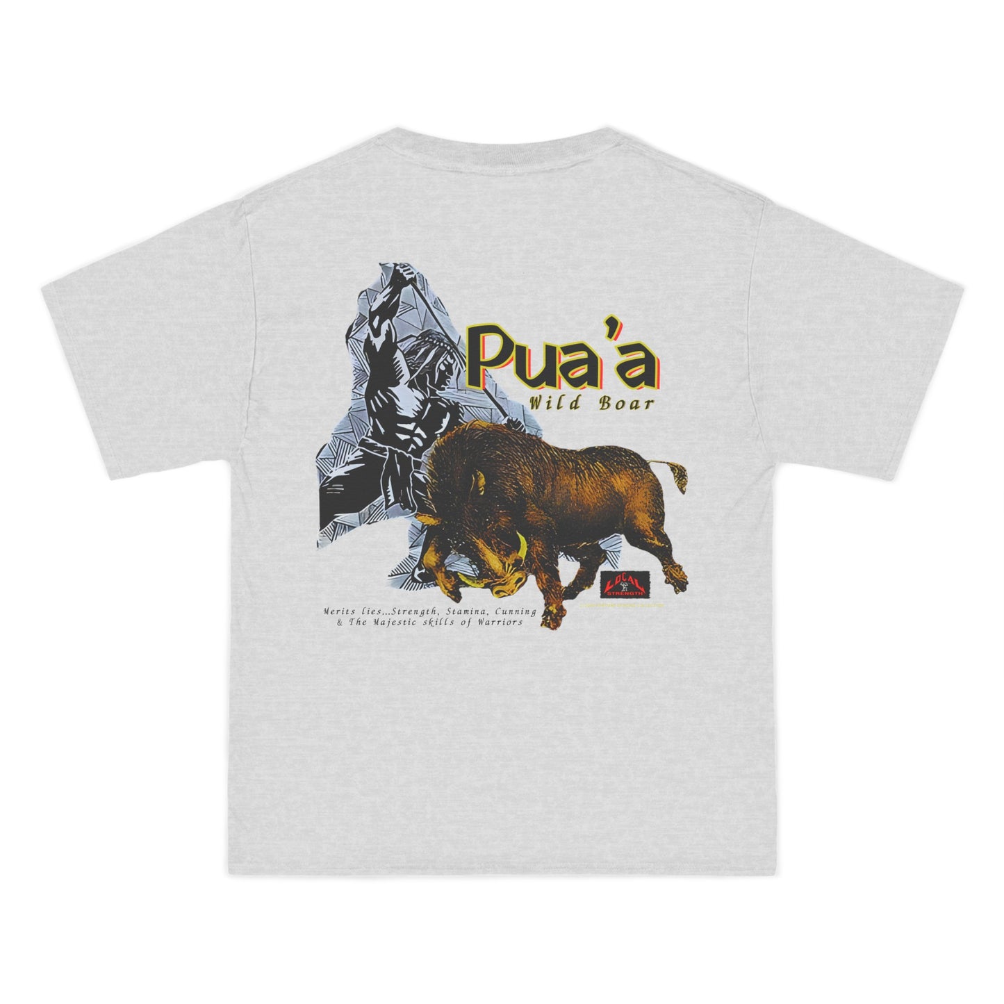 Local Strength Pua'a Wild Boar Vintage Design 90s New Print Beefy-T®  Short-Sleeve T-Shirt