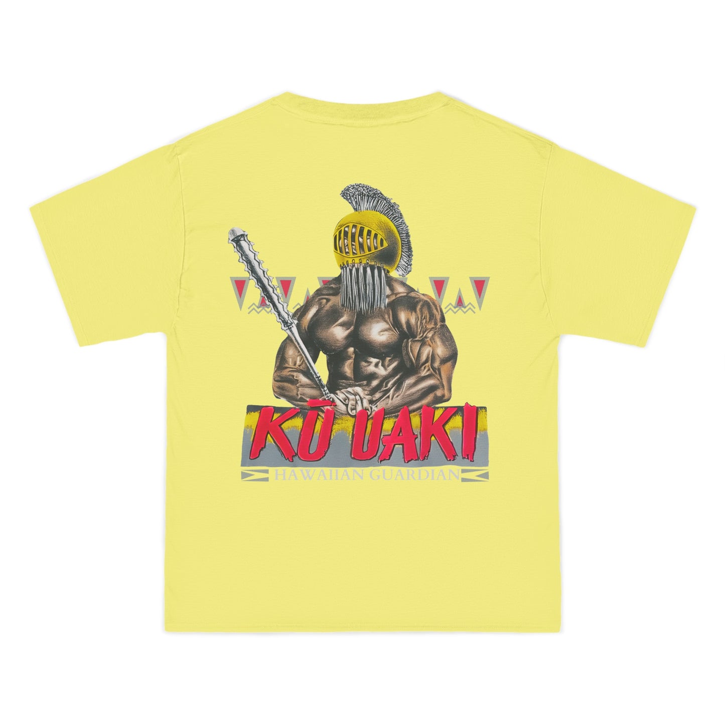 Hawaiian Strength Hawaiian Guardian Ku Uaki Vintage Design 90s New Print Beefy-T®  Short-Sleeve T-Shirt