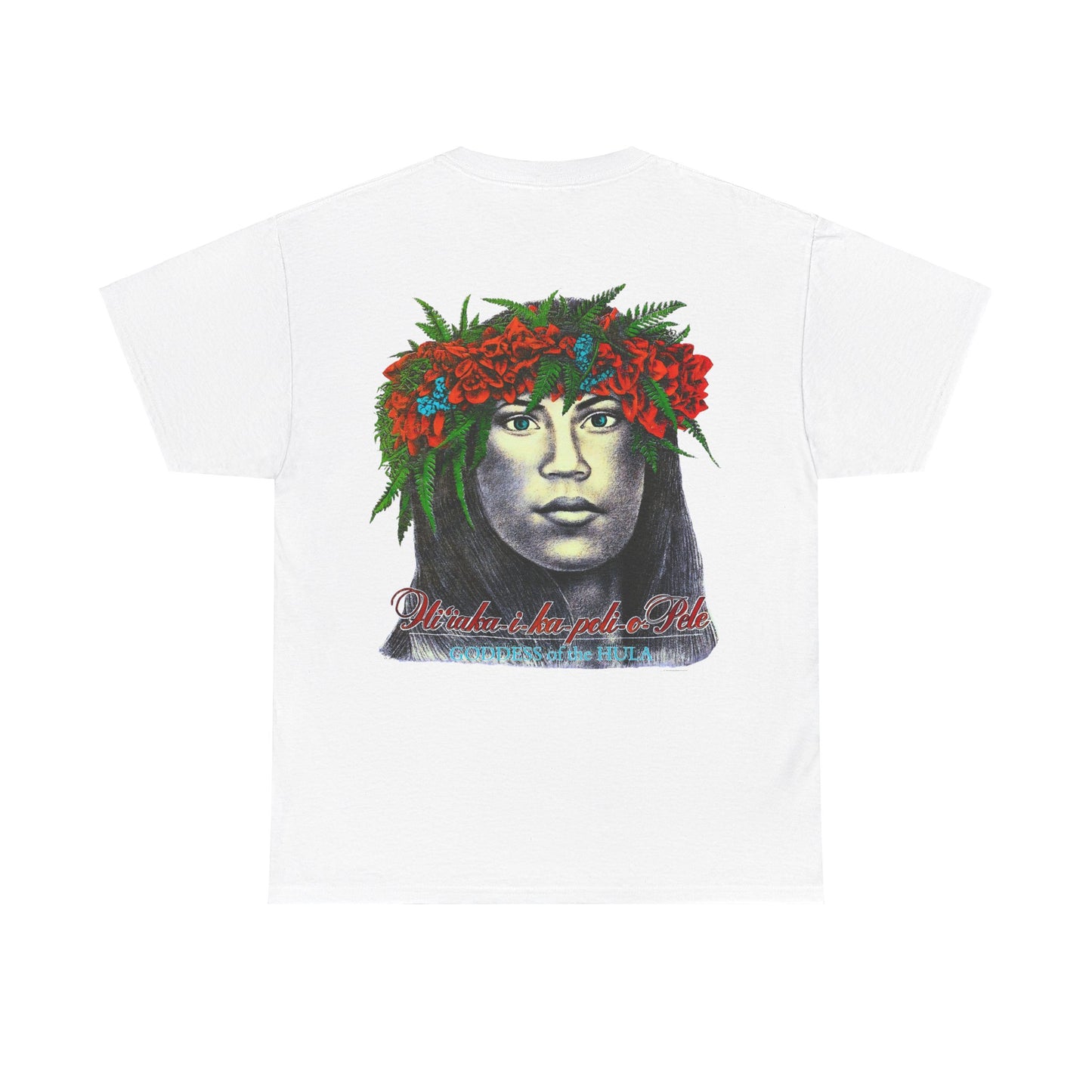 Hawaiian Strength Goddess of the Hula Hi'iaka-i-ka-poli-o-Pele Vintage Design 90s New Print T-shirt Unisex Heavy Cotton Tee