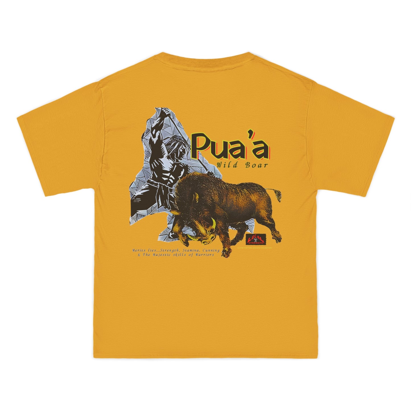 Local Strength Pua'a Wild Boar Vintage Design 90s New Print Beefy-T®  Short-Sleeve T-Shirt