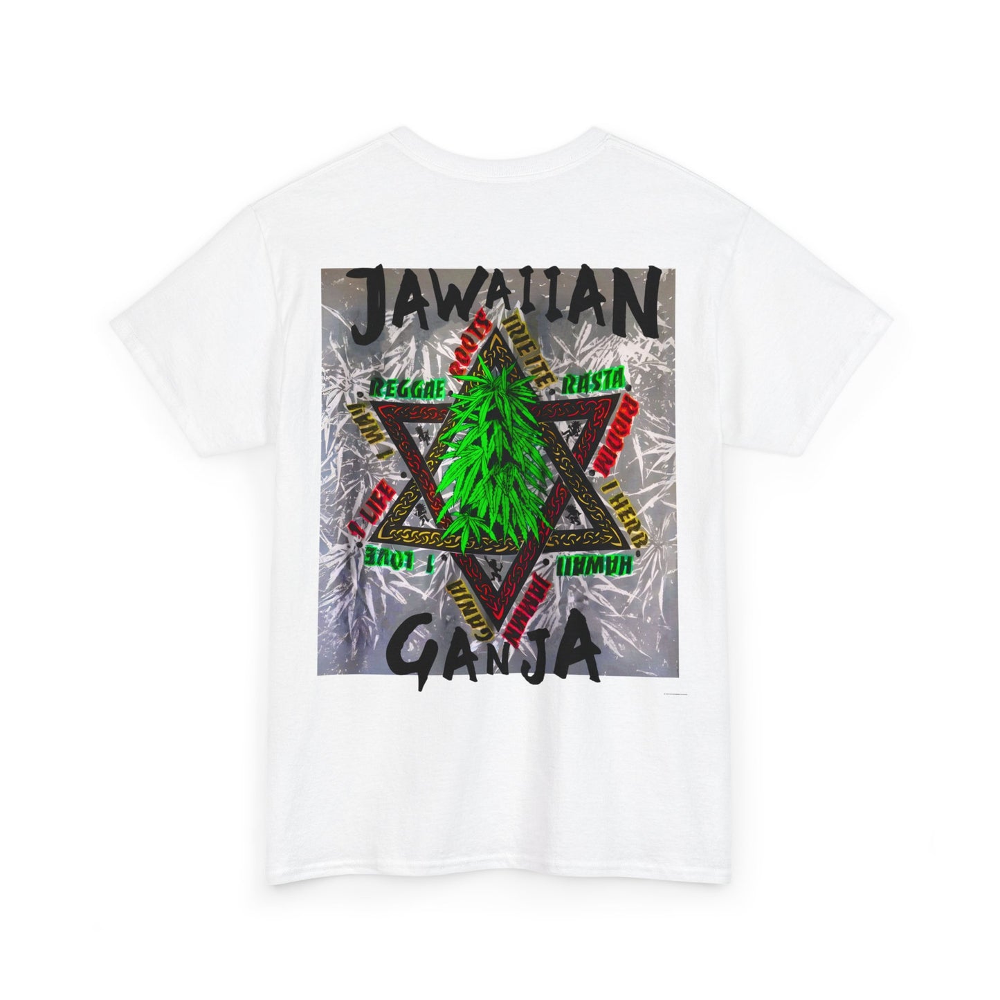 Jawaiian Strength Jawaiian Ganja Vintage Design 90s New Print T-shirt Unisex Heavy Cotton Tee