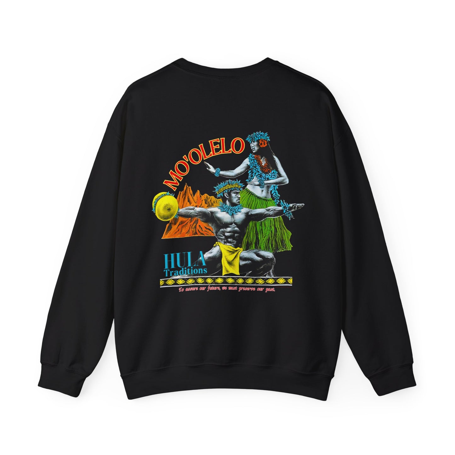 Hawaiian Strength Mo'olelo Hula Traditions Vintage Design 90s New Print Unisex Heavy Blend™ Crewneck Sweatshirt