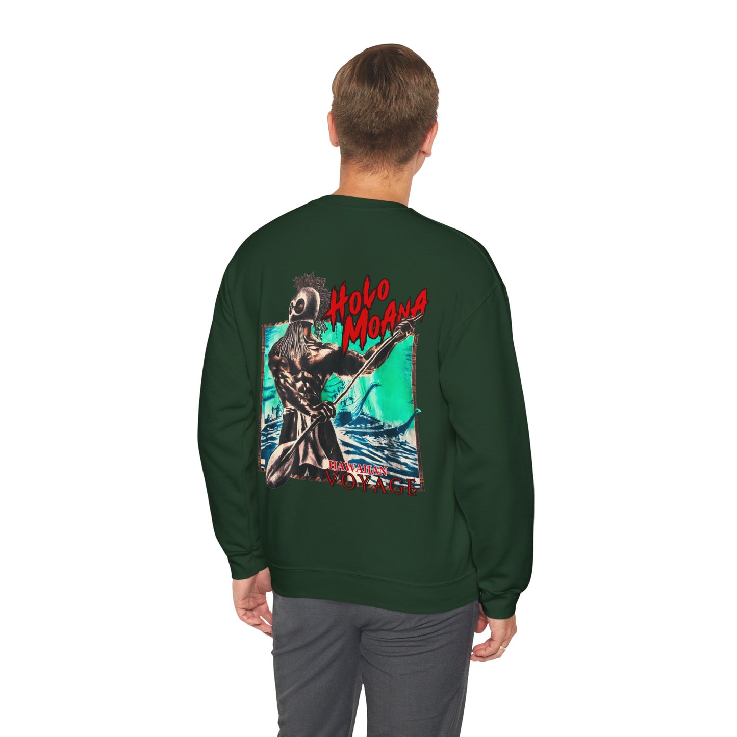 Hawaiian Strength Holo Moana Hawaiian Voyage Vintage Design 90s New Print Unisex Heavy Blend™ Crewneck Sweatshirt