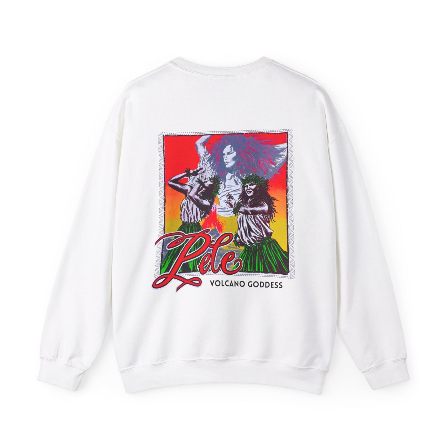 Hawaiian Strength Pele Volcano Goddess Vintage Design 90s New Print Unisex Heavy Blend™ Crewneck Sweatshirt