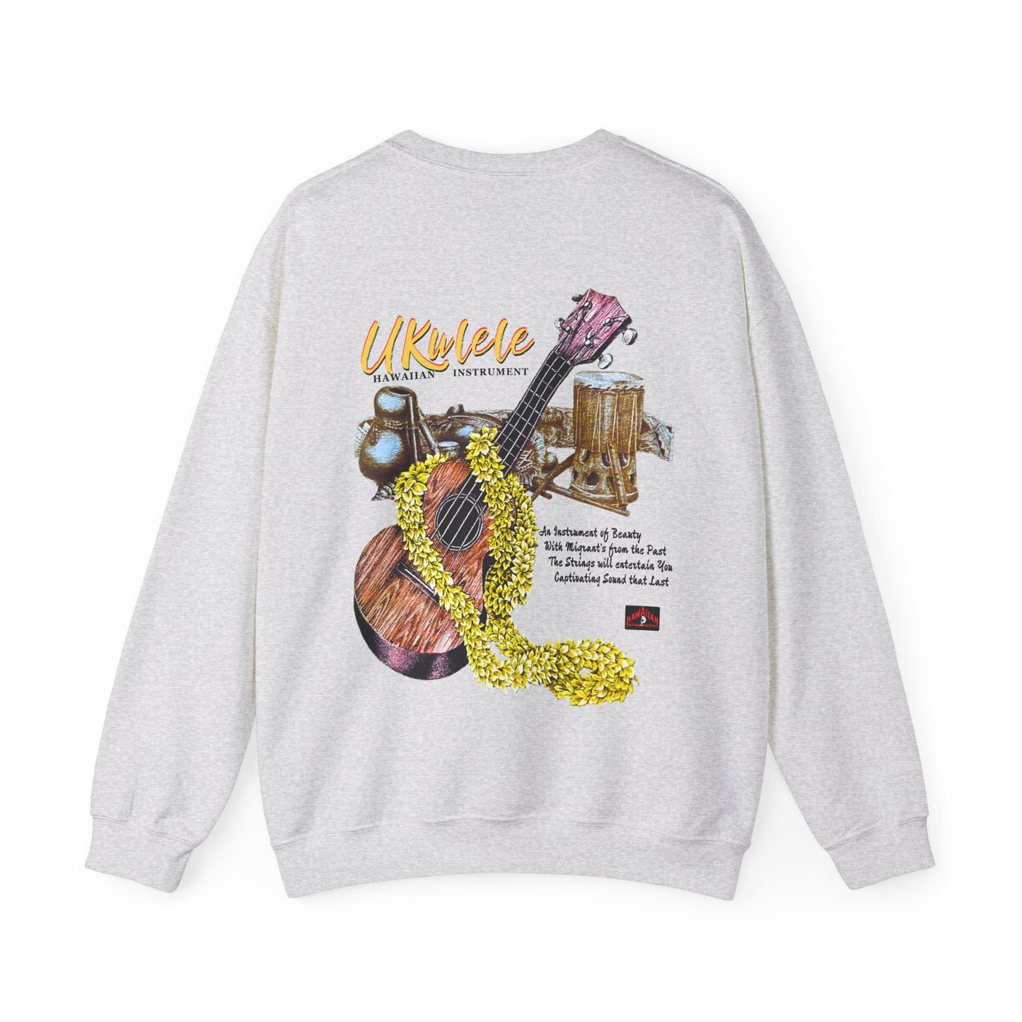 Hawaiian Strength Ukulele Hawaiian Instrument Vintage Design 90s New Print Unisex Heavy Blend™ Crewneck Sweatshirt